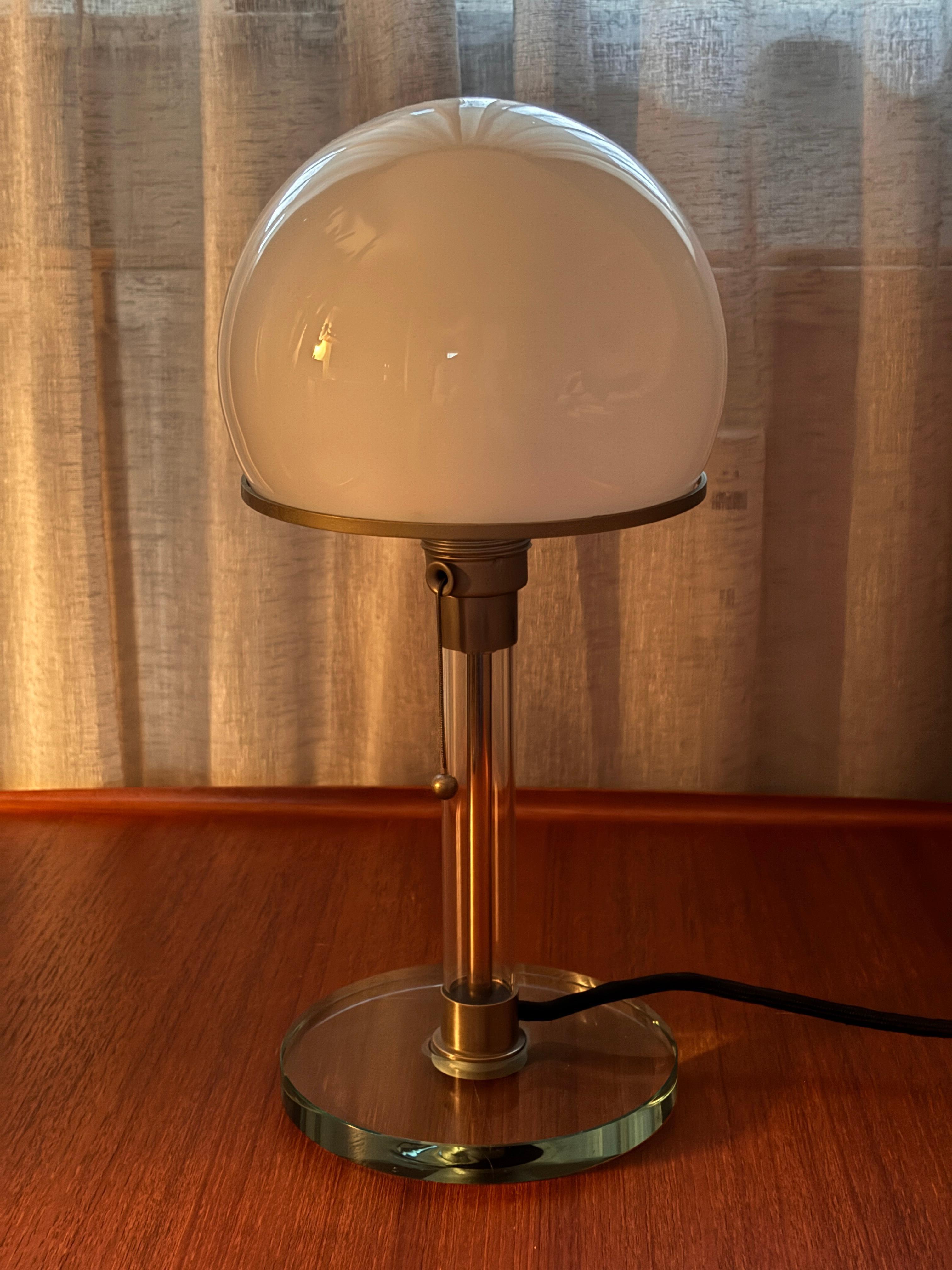 German Bauhaus table lamp WG 24 by Prof. Wilhelm Wagenfeld For Sale