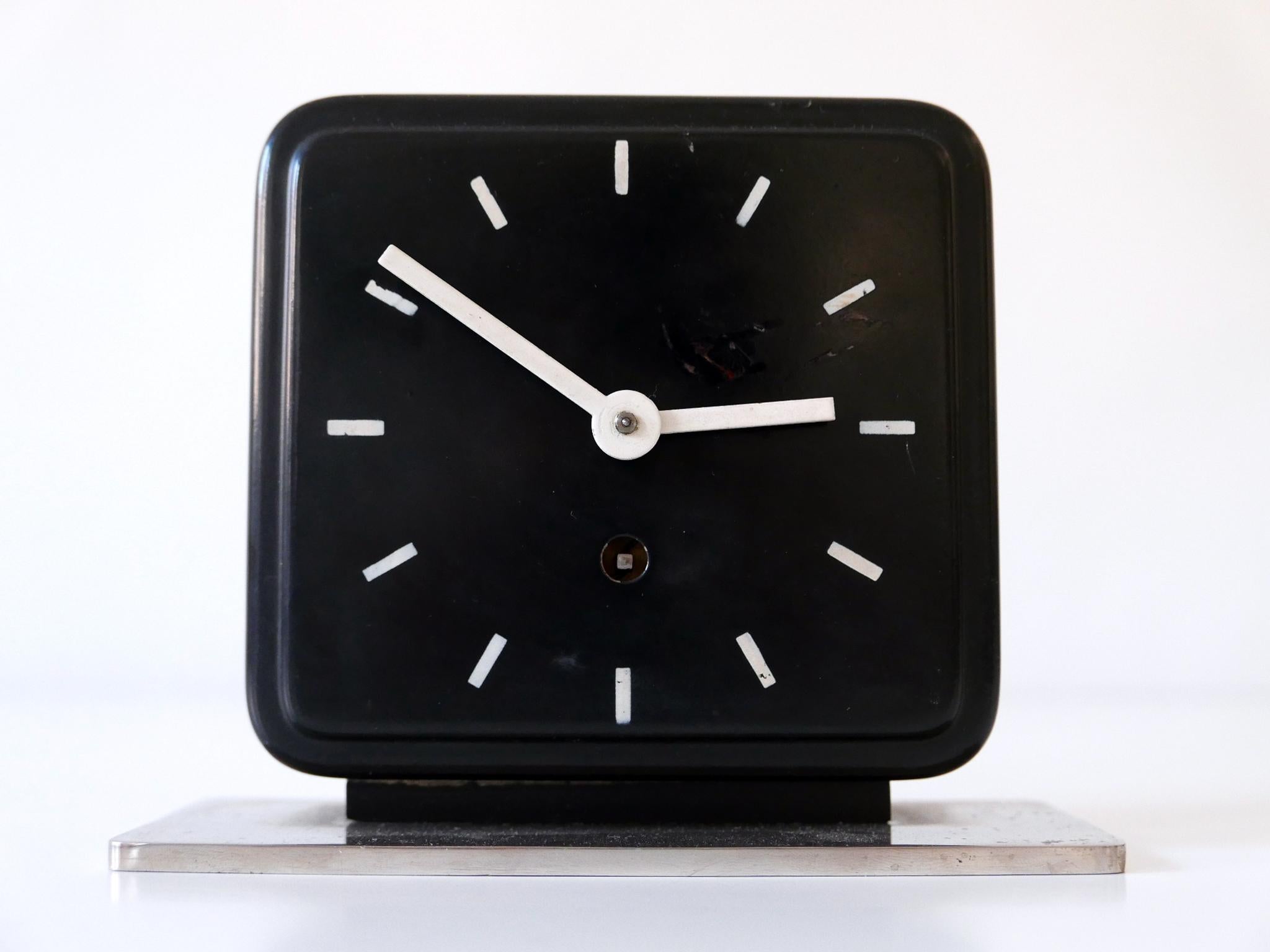 Bauhaus Table or Desk Clock by Marianne Brandt for Ruppelwerk Gotha Germany 1932 For Sale 2