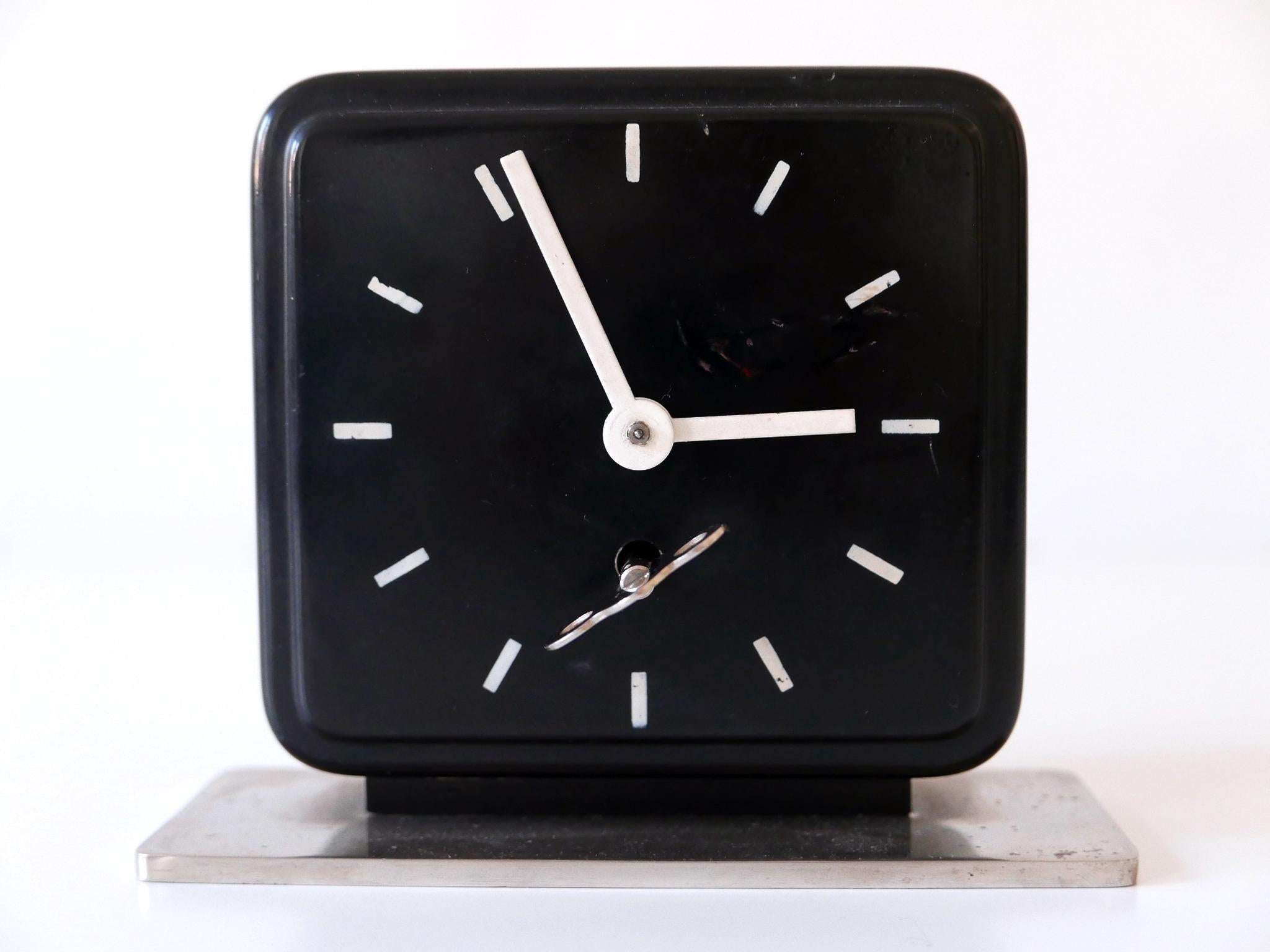 Bauhaus Table or Desk Clock by Marianne Brandt for Ruppelwerk Gotha Germany 1932 For Sale 4