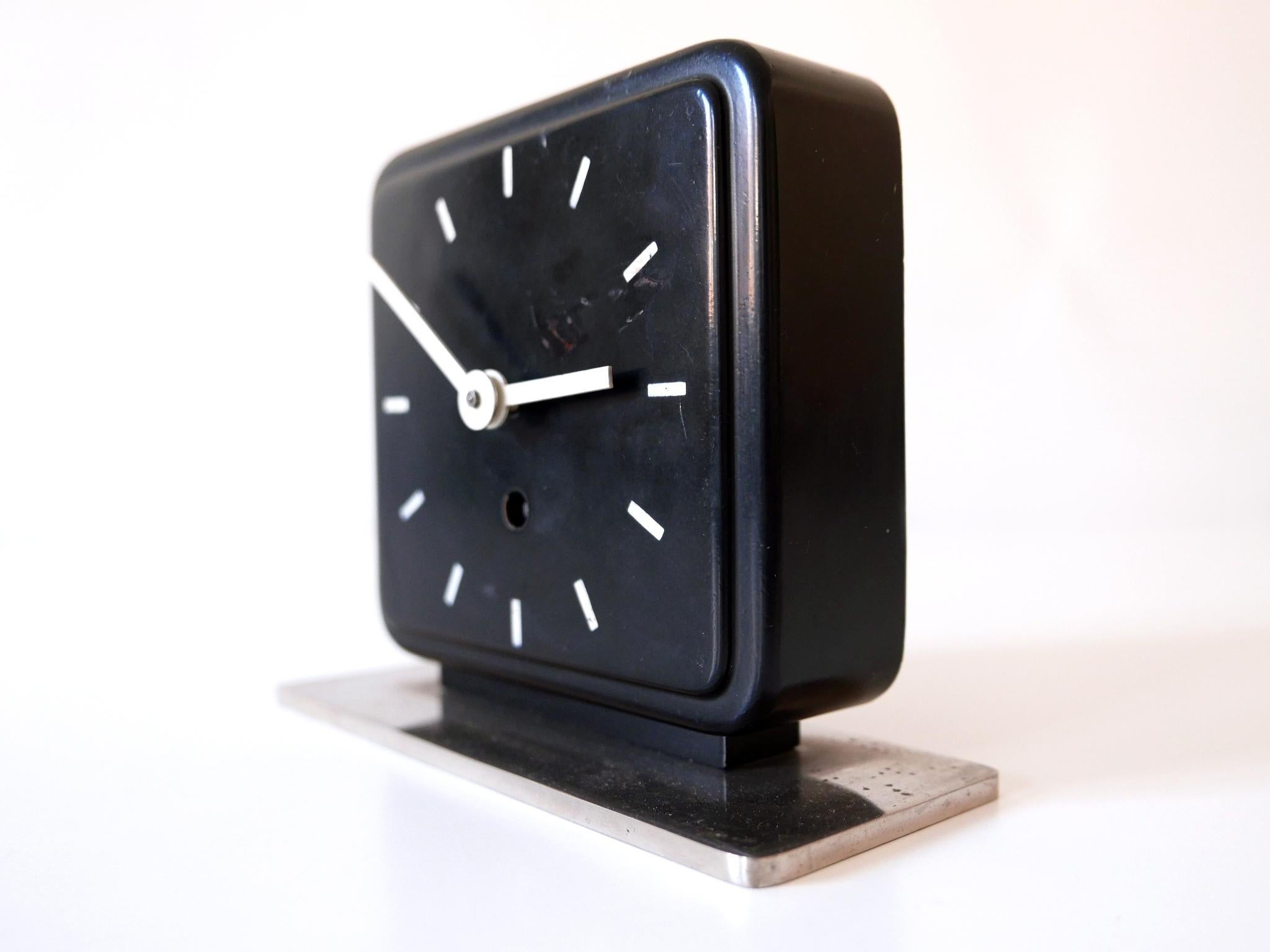Metal Bauhaus Table or Desk Clock by Marianne Brandt for Ruppelwerk Gotha Germany 1932 For Sale