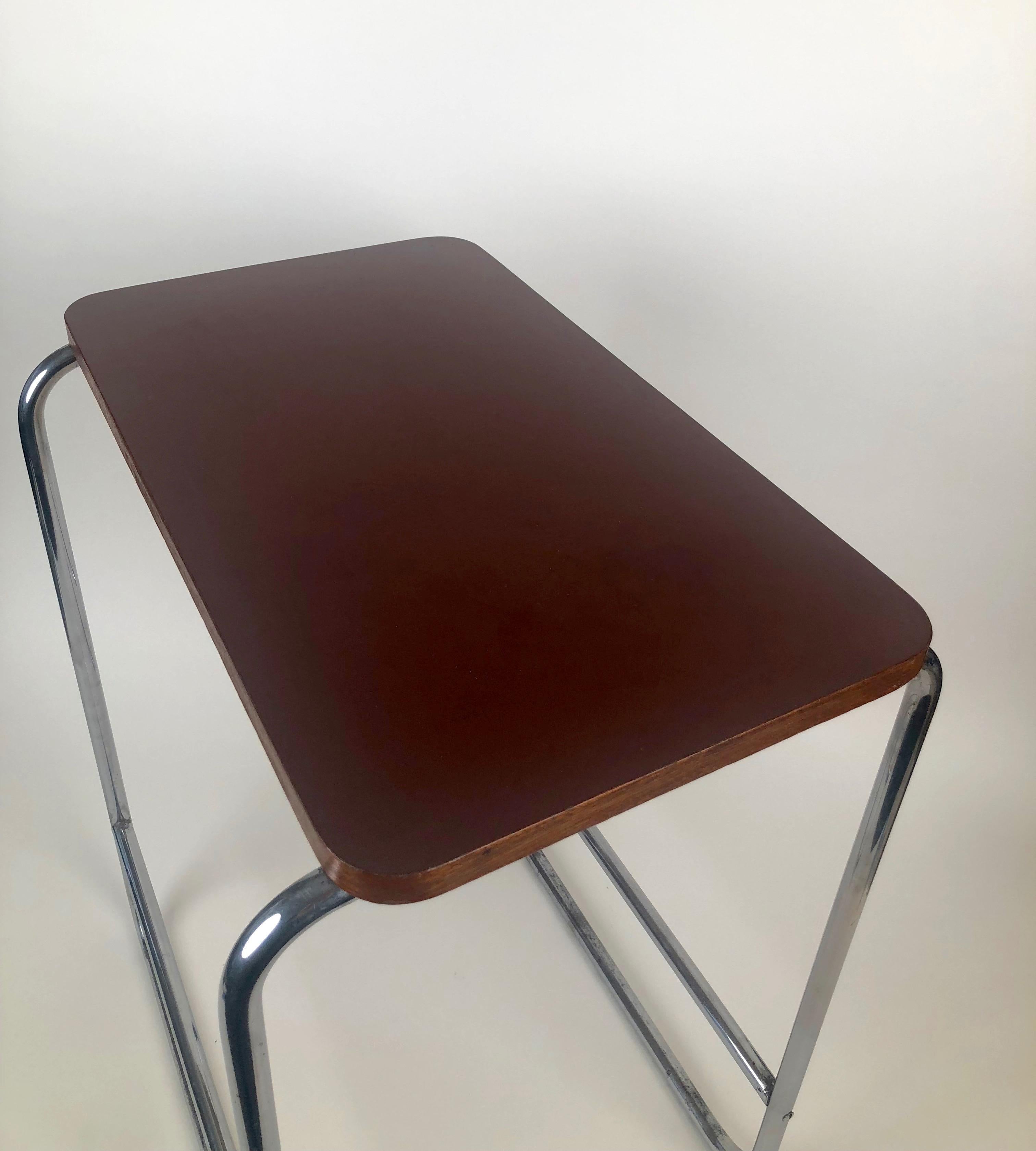 Steel Bauhaus Table with Bakelite Tabletop, from the 1930s, Czech Republic For Sale