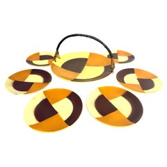 Bauhaus Tableware Set Designed by Eva Stricker Zeisel Schramberg Majolica 1929