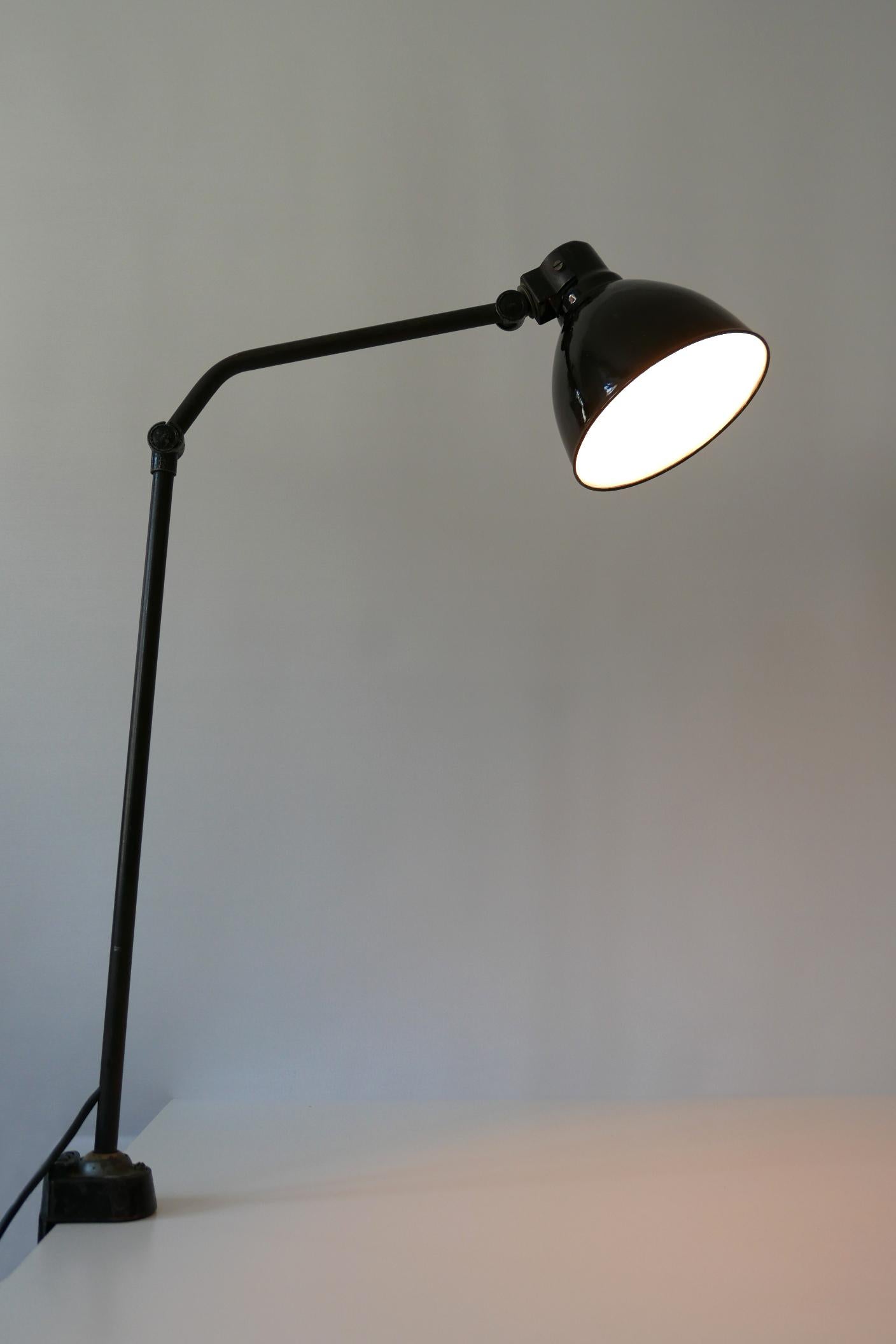 Mid-Century Modern Bauhaus Task Lamp or Clamp Table Light by Peter Behrens for AEG 1920s, Germany