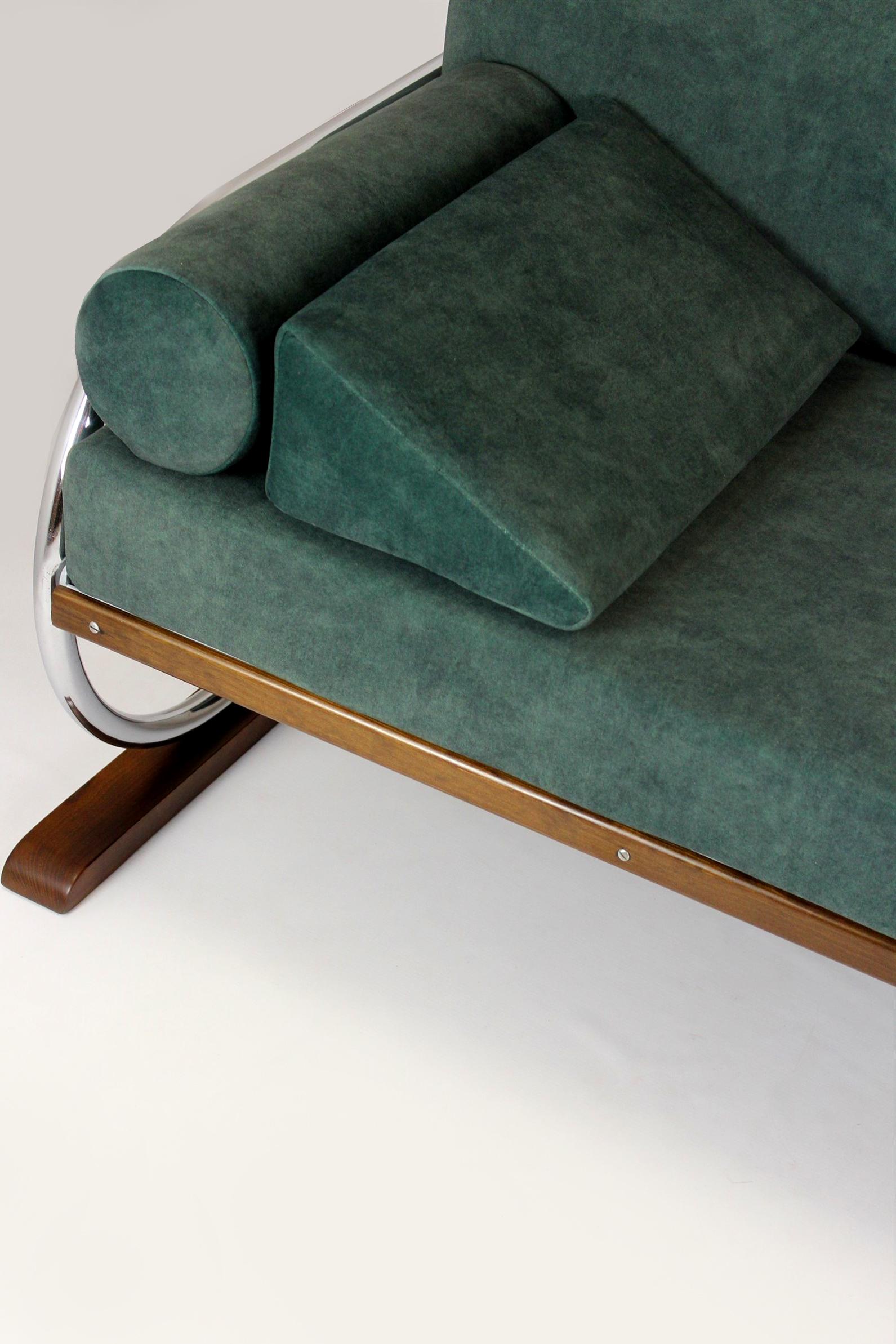 20th Century Bauhaus Tubular Chrome Steel Sofa from Hynek Gottwald, 1930s