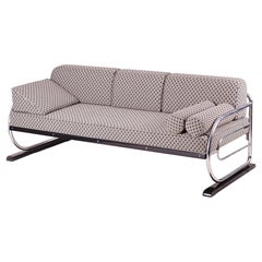 Bauhaus Tubular Chromed Steel Sofa by Robert Slezák, Design by Thonet, 1930s