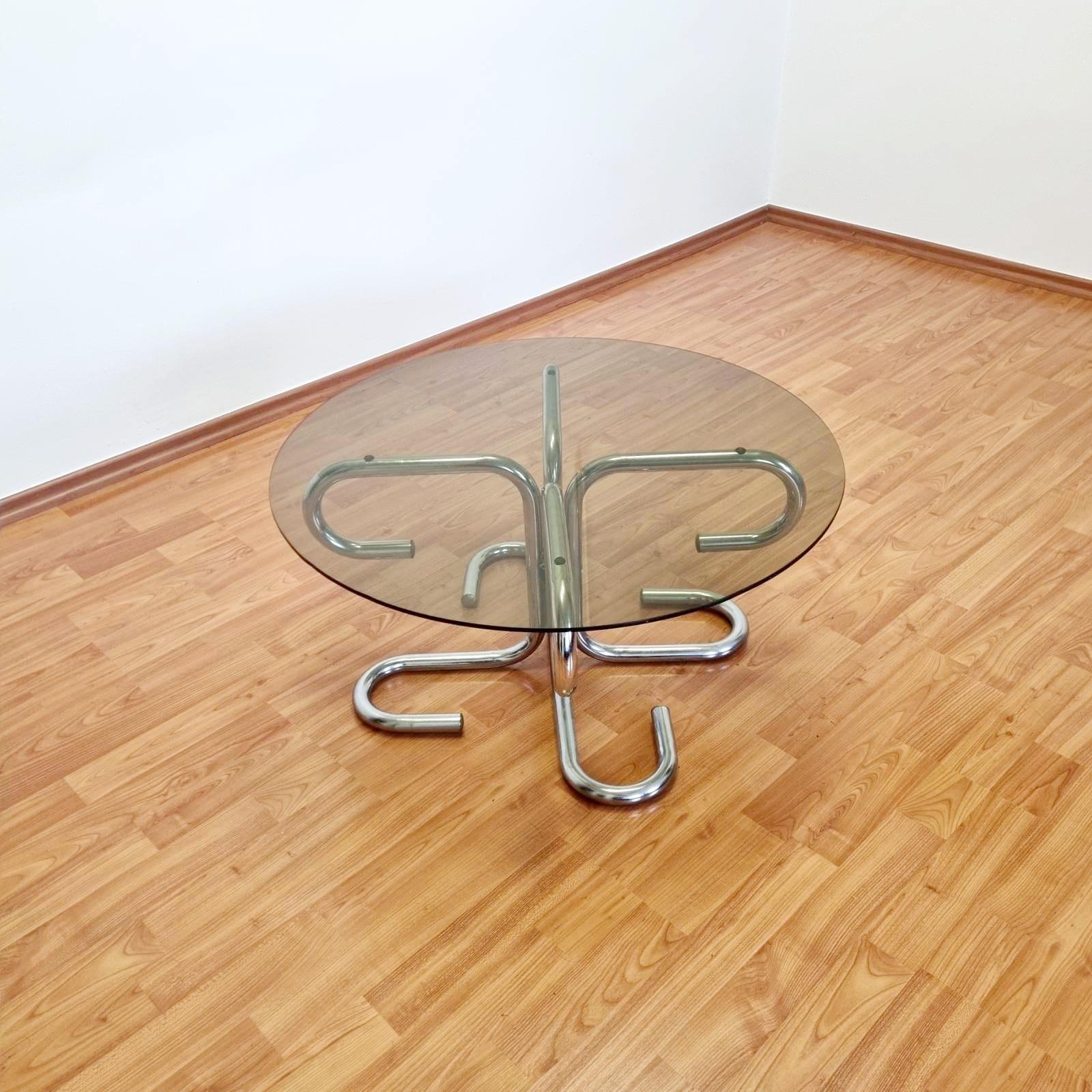 Bauhaus Tubular Coffee Table Attributed to Giotto Stoppino, Italy 60s In Good Condition In Lucija, SI