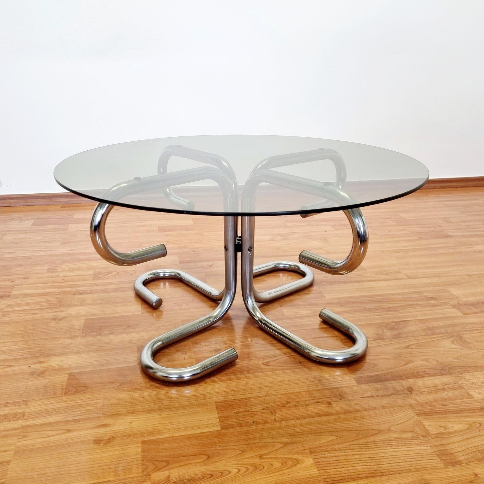20th Century Bauhaus Tubular Coffee Table Attributed to Giotto Stoppino, Italy 60s