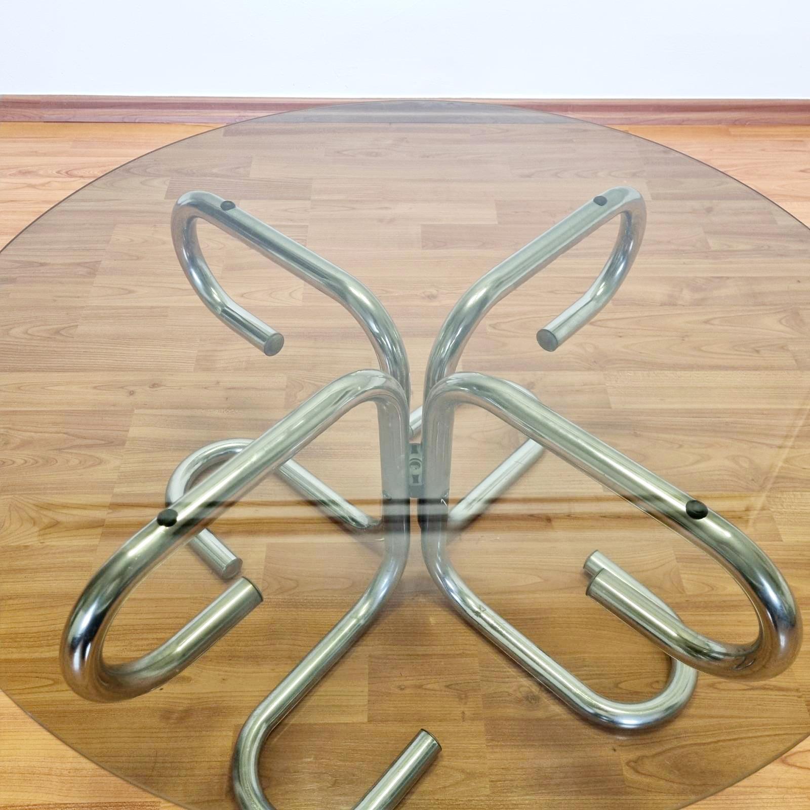 Metal Bauhaus Tubular Coffee Table Attributed to Giotto Stoppino, Italy 60s