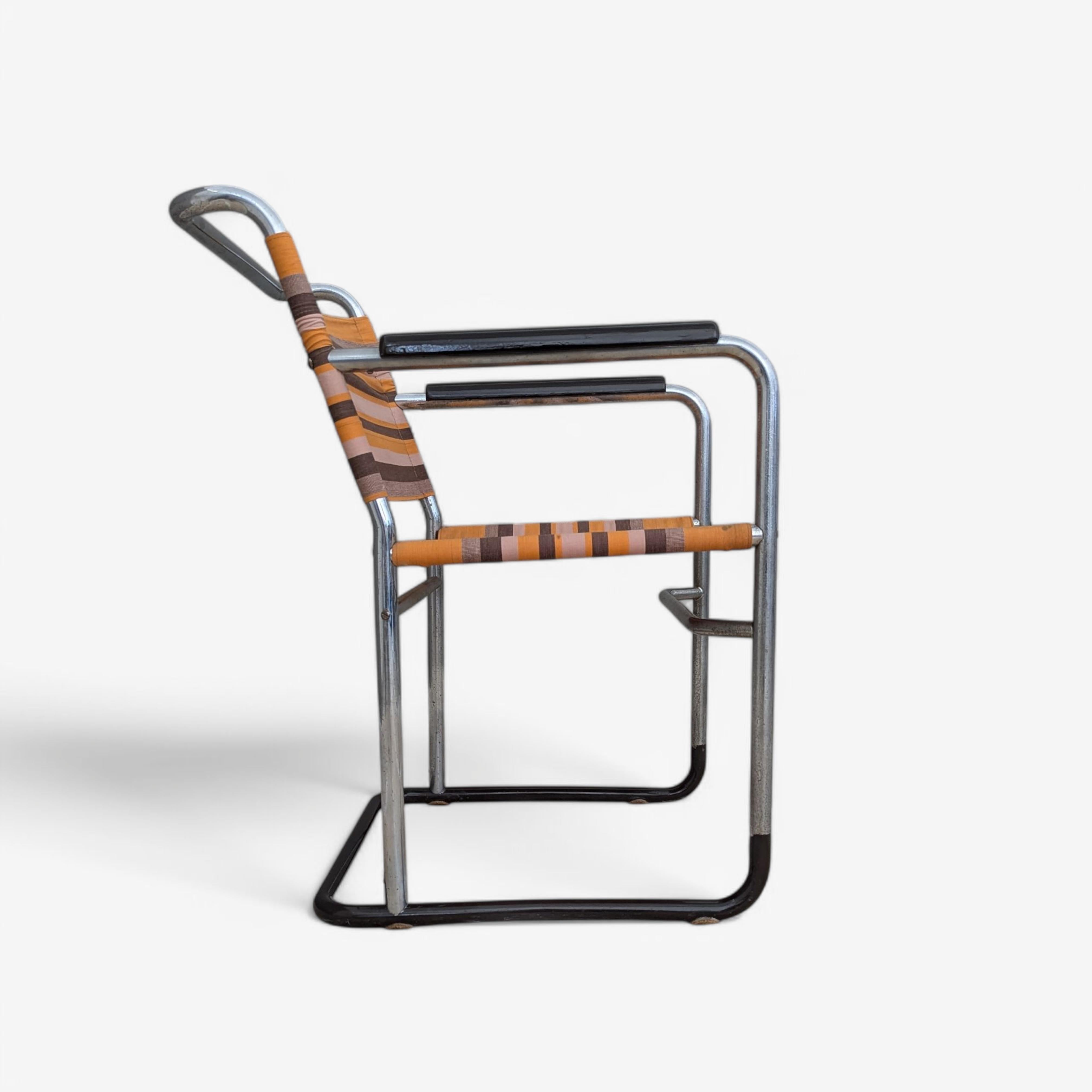 Bauhaus-Sessel aus Stahlrohr von F. Langer für SAB, 1930er Jahre (Tschechisch) im Angebot