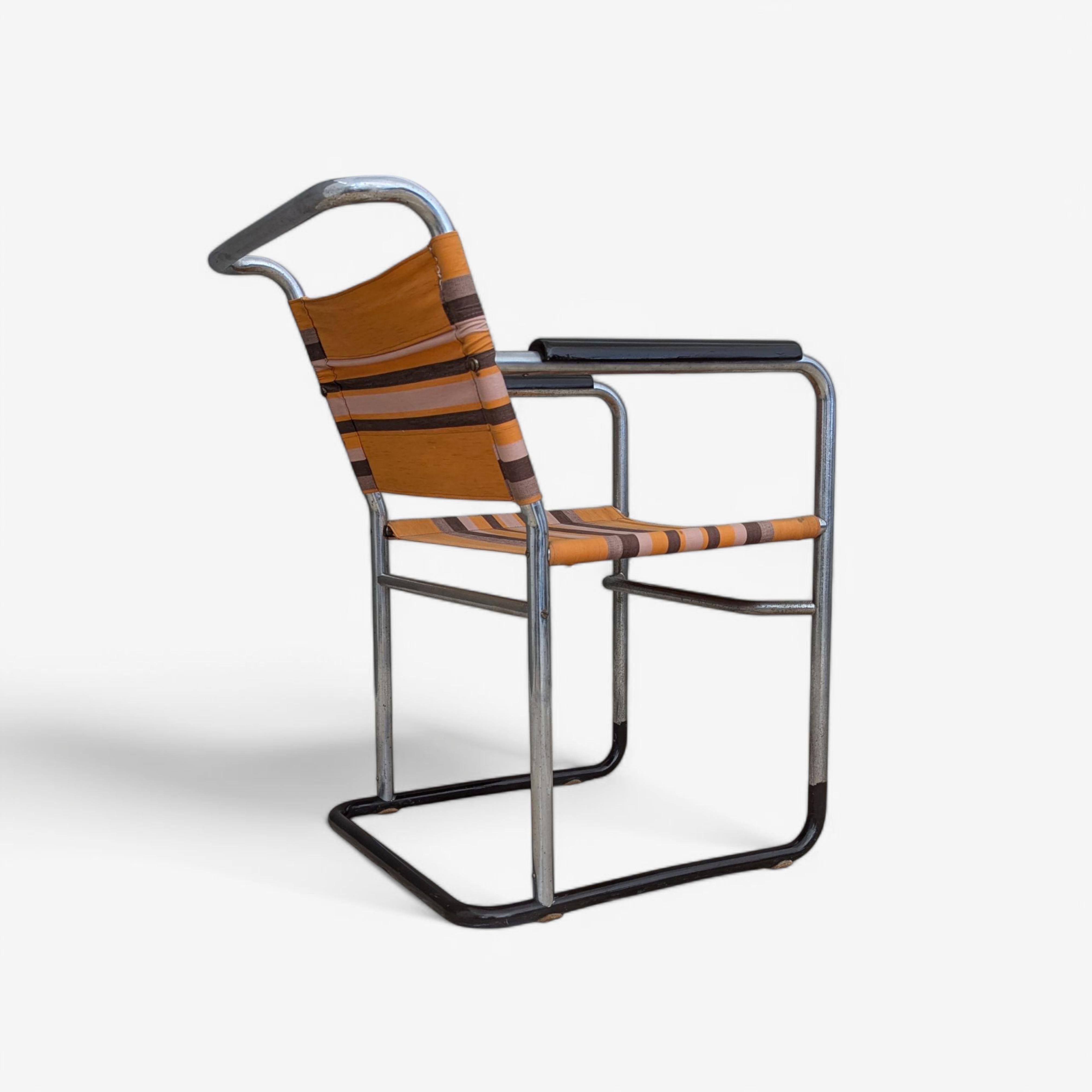 Bauhaus-Sessel aus Stahlrohr von F. Langer für SAB, 1930er Jahre im Zustand „Gut“ im Angebot in PRAHA 5, CZ
