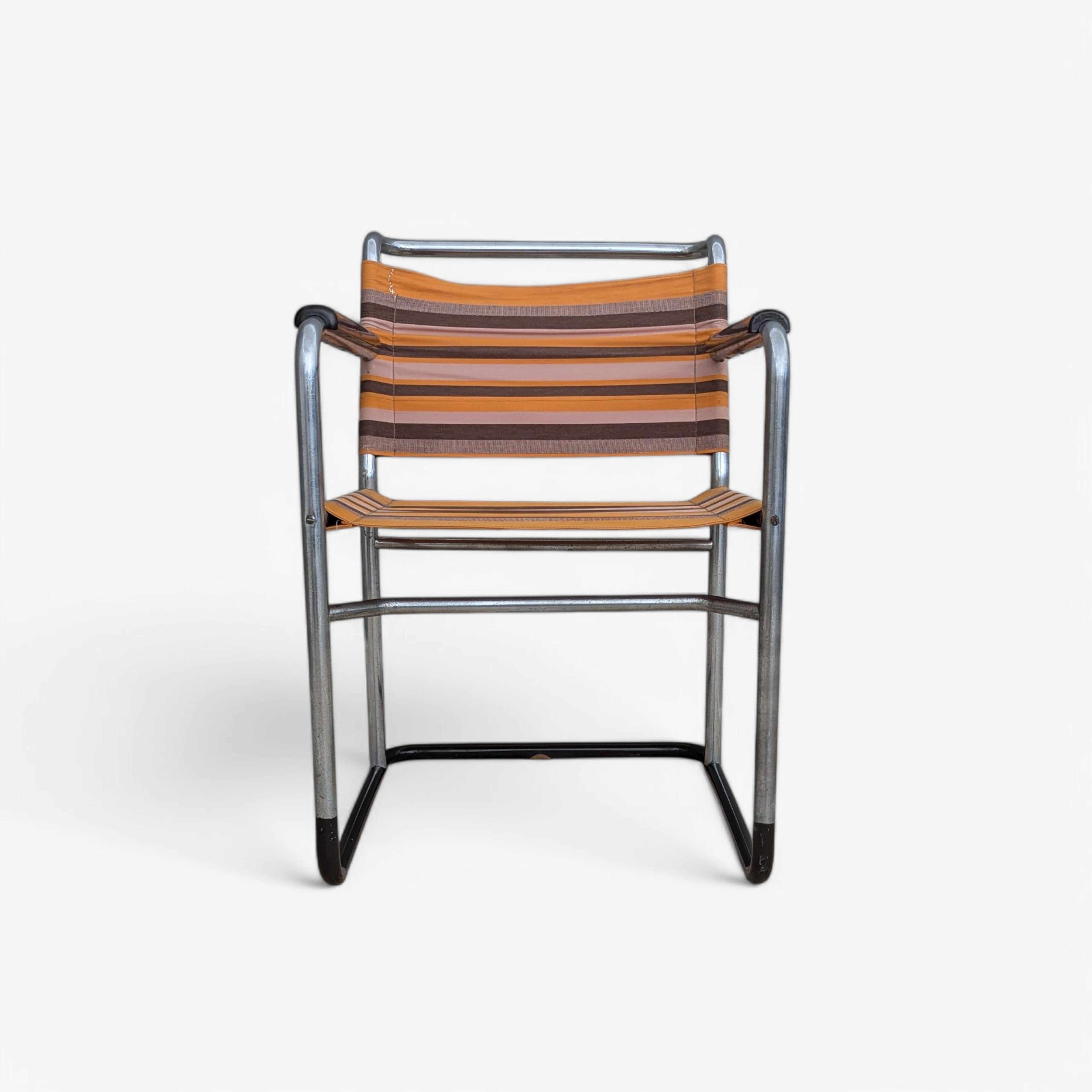 Bauhaus-Sessel aus Stahlrohr von F. Langer für SAB, 1930er Jahre (Mitte des 20. Jahrhunderts) im Angebot