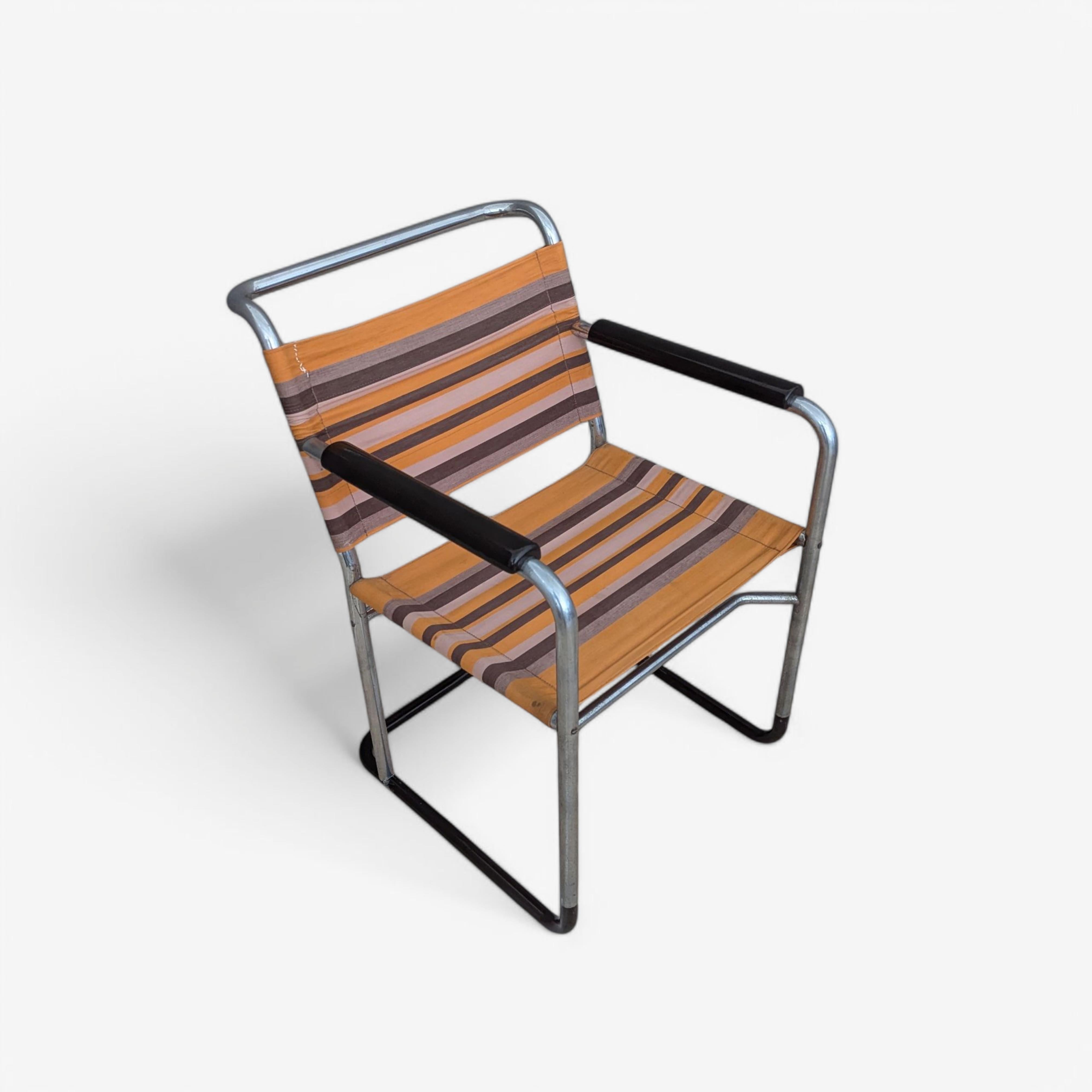 Bauhaus-Sessel aus Stahlrohr von F. Langer für SAB, 1930er Jahre im Angebot 2