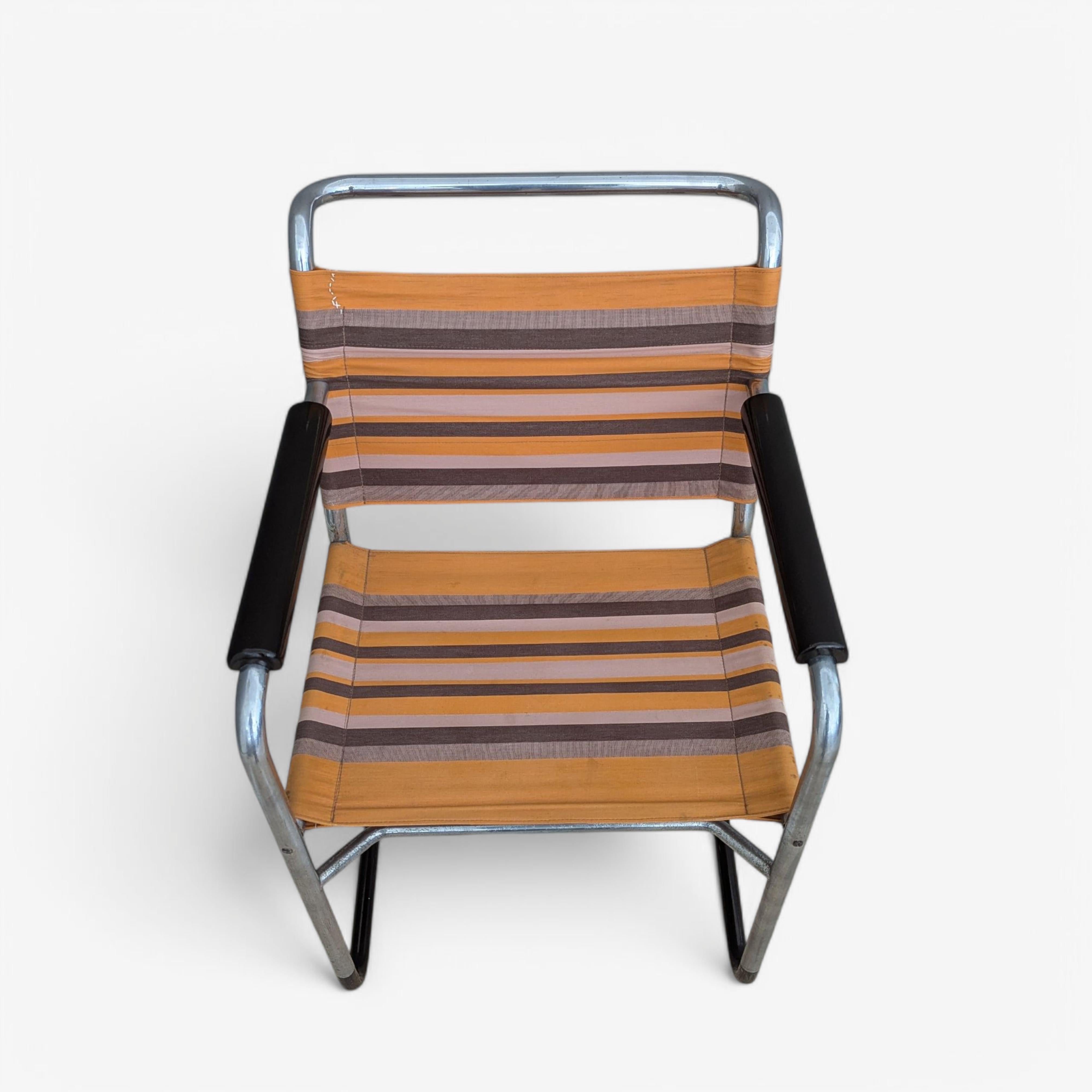 Bauhaus-Sessel aus Stahlrohr von F. Langer für SAB, 1930er Jahre im Angebot 3