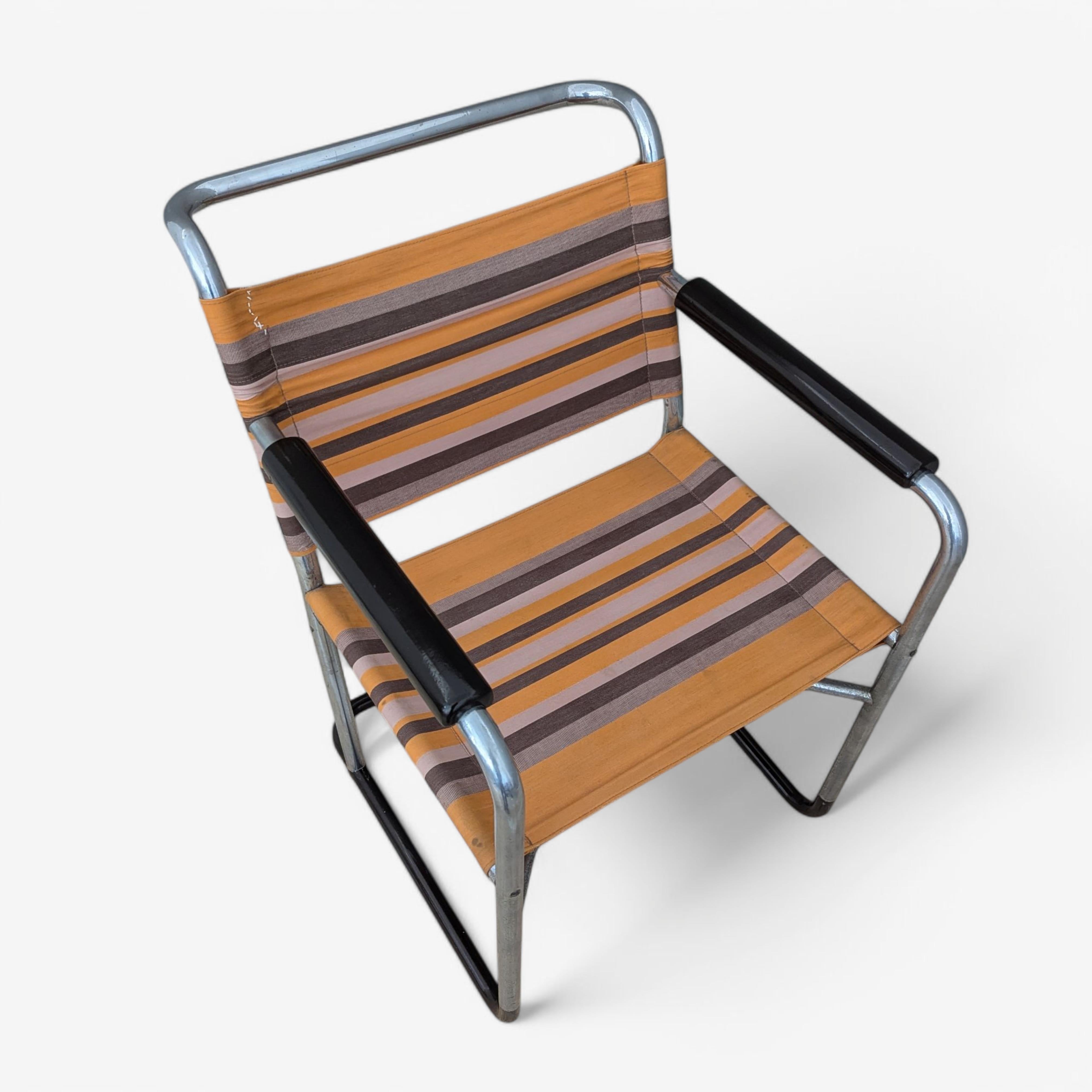 Bauhaus-Sessel aus Stahlrohr von F. Langer für SAB, 1930er Jahre im Angebot 4