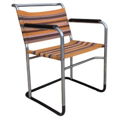 Fauteuil Bauhaus en acier tubulaire de F. Langer pour SAB, années 1930