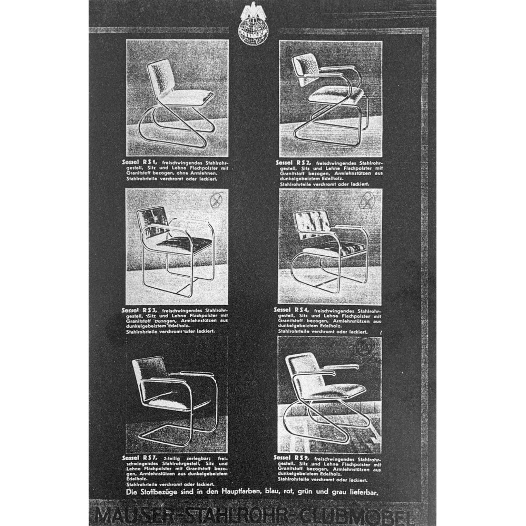 Bauhaus-Sessel aus Stahlrohr von Mauser, verchromtes Metall, Leder, Deutschland, 1936 (Gemalt) im Angebot