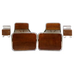 Bauhaus Tubular Steel Bedside Tables, 1940s