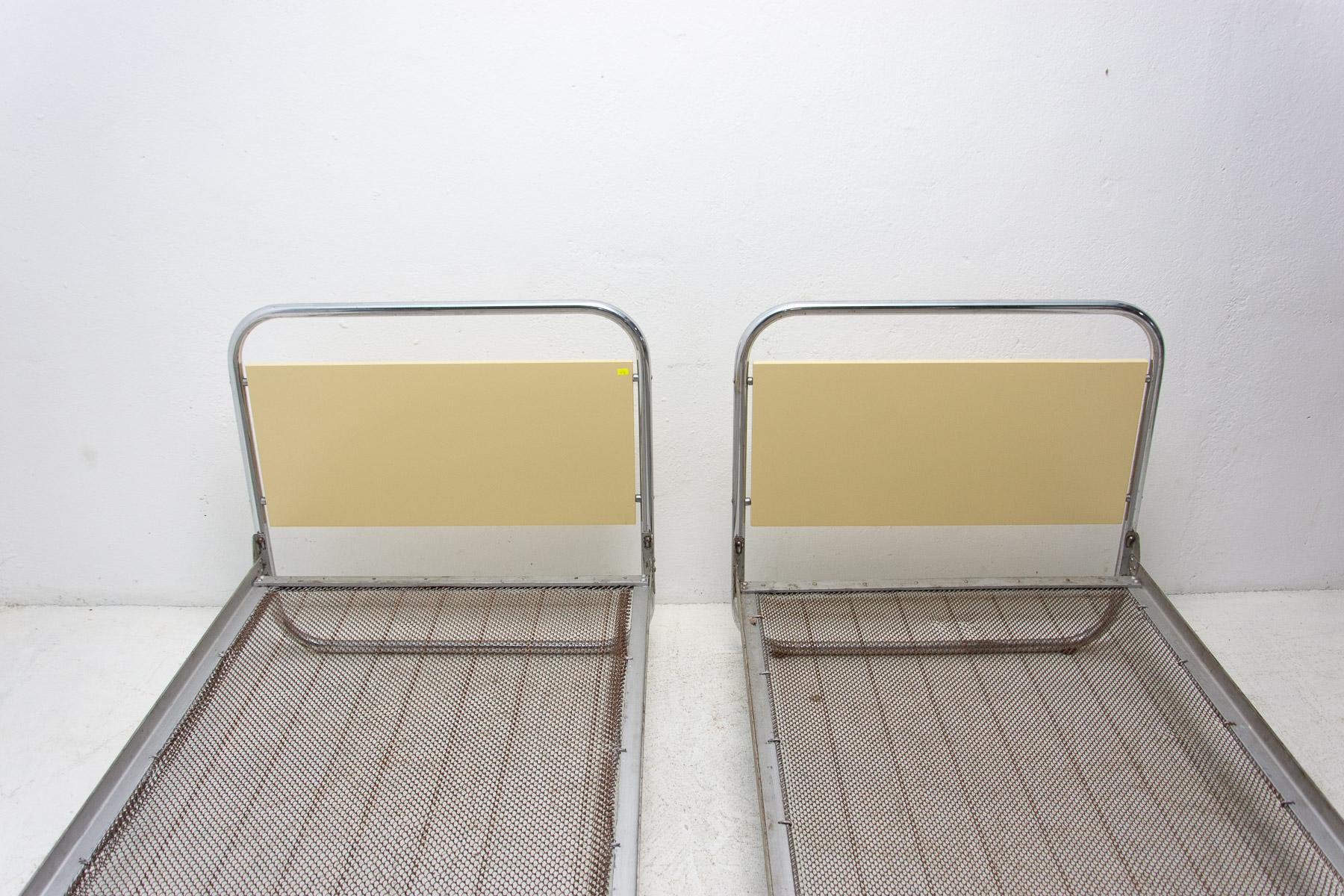 Bauhaus Tubular Steel Beds, 1930´S, Czechoslovakia, Set of 2 5