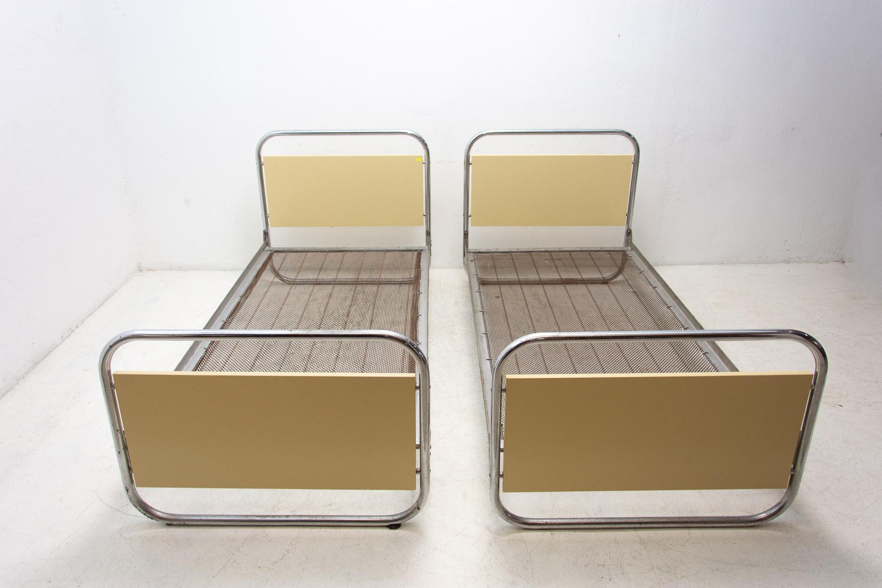 Bauhaus Tubular Steel Beds, 1930´S, Czechoslovakia, Set of 2 8