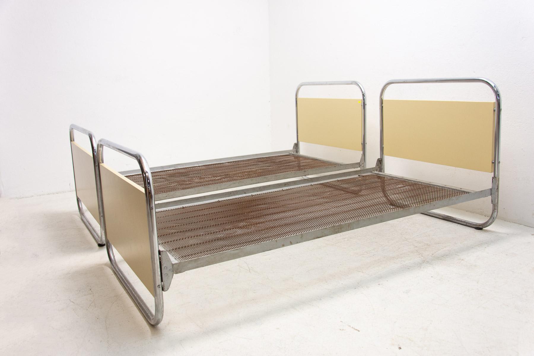 20th Century Bauhaus Tubular Steel Beds, 1930´S, Czechoslovakia, Set of 2