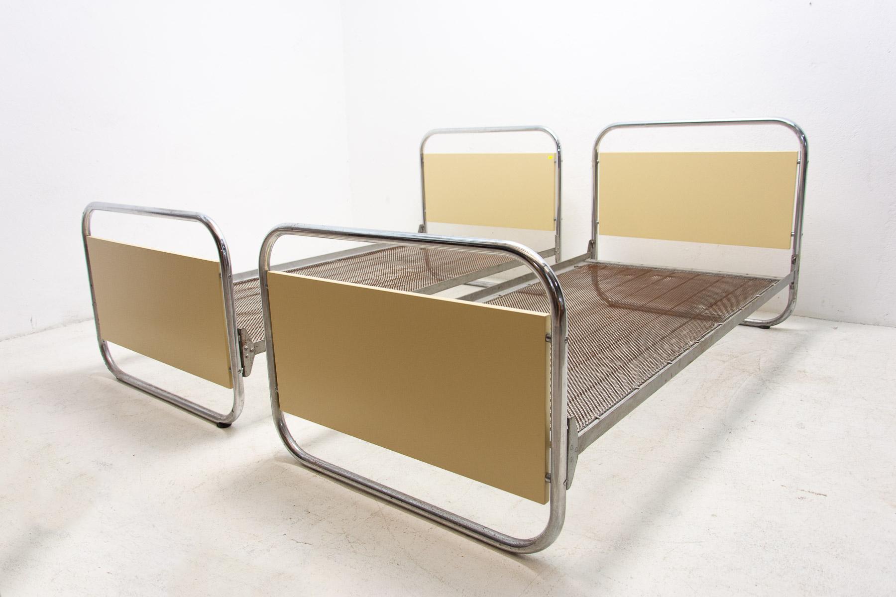 Bauhaus Tubular Steel Beds, 1930´S, Czechoslovakia, Set of 2 1