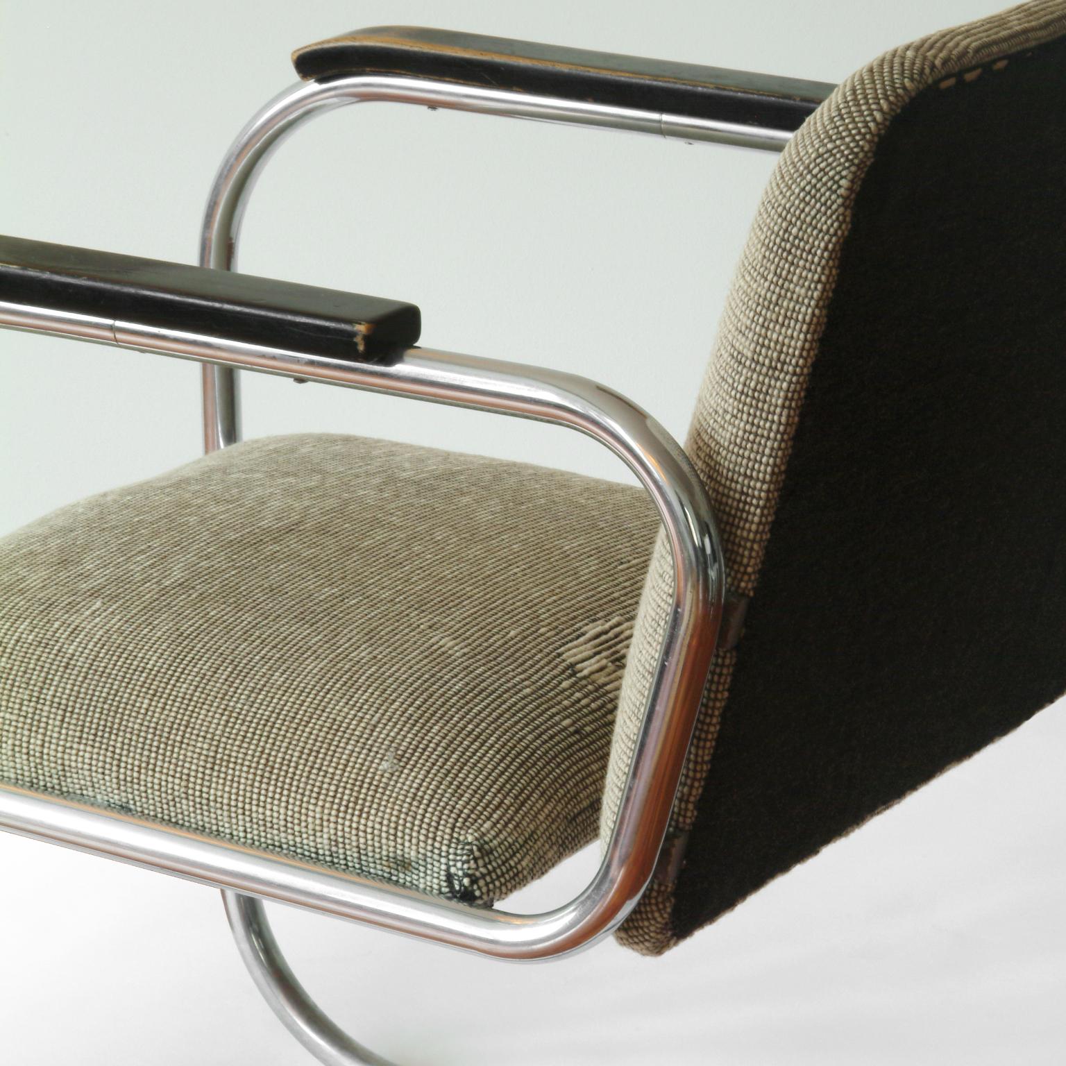 Plaqué Paire de chaises en porte-à-faux en acier tubulaire Bauhaus, Mauser Werke, Allemagne, vers 1932 en vente