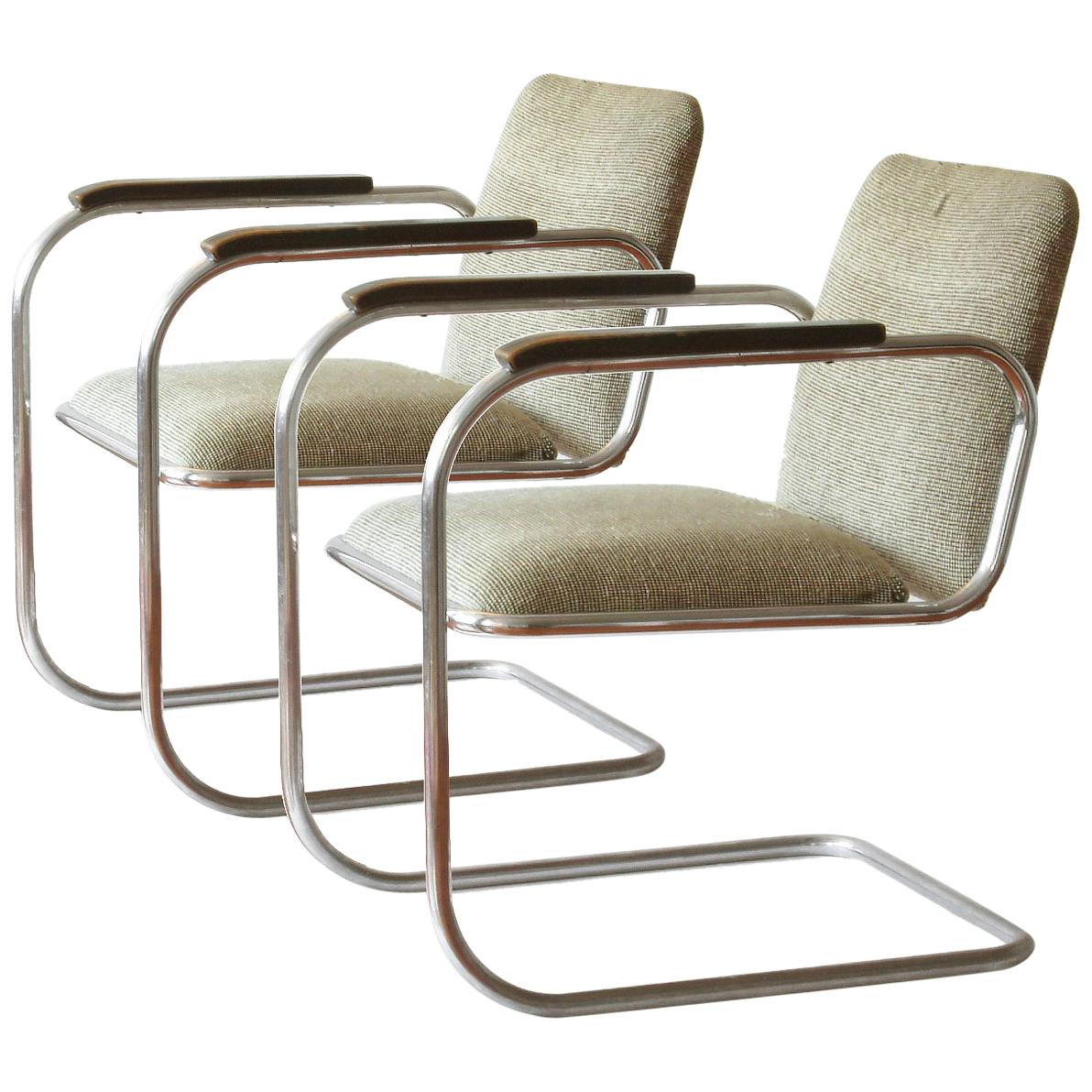 Bauhaus, Tubular Steel Cantilever Chairs Pair, Mauser Werke, Germany, circa 1932