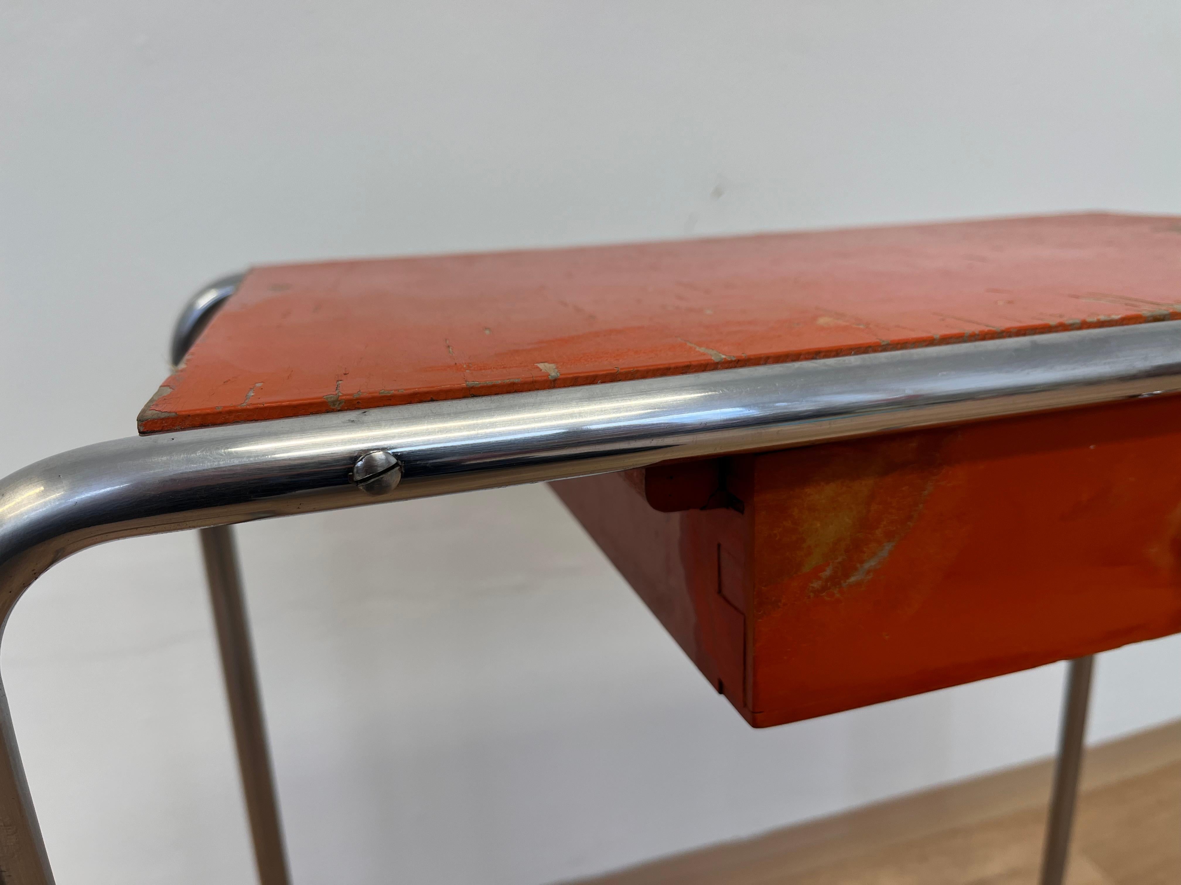 Czech Bauhaus tubular steel Chrome Table model R12 by Robert Slezak - 1930s For Sale