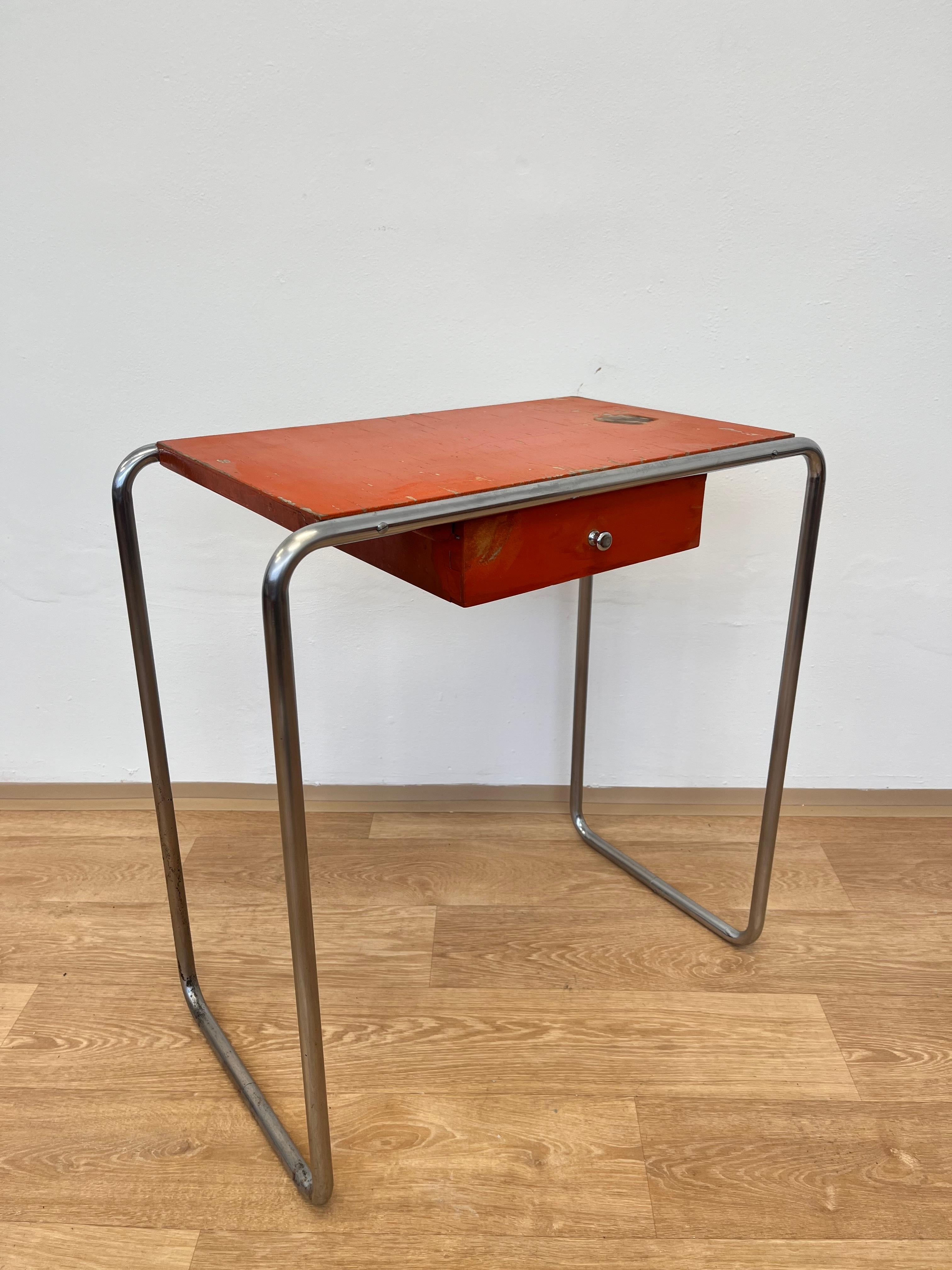 Bauhaus-Tisch aus Stahlrohr und Chrom, Modell R12 von Robert Slezak, 1930er Jahre im Angebot 3
