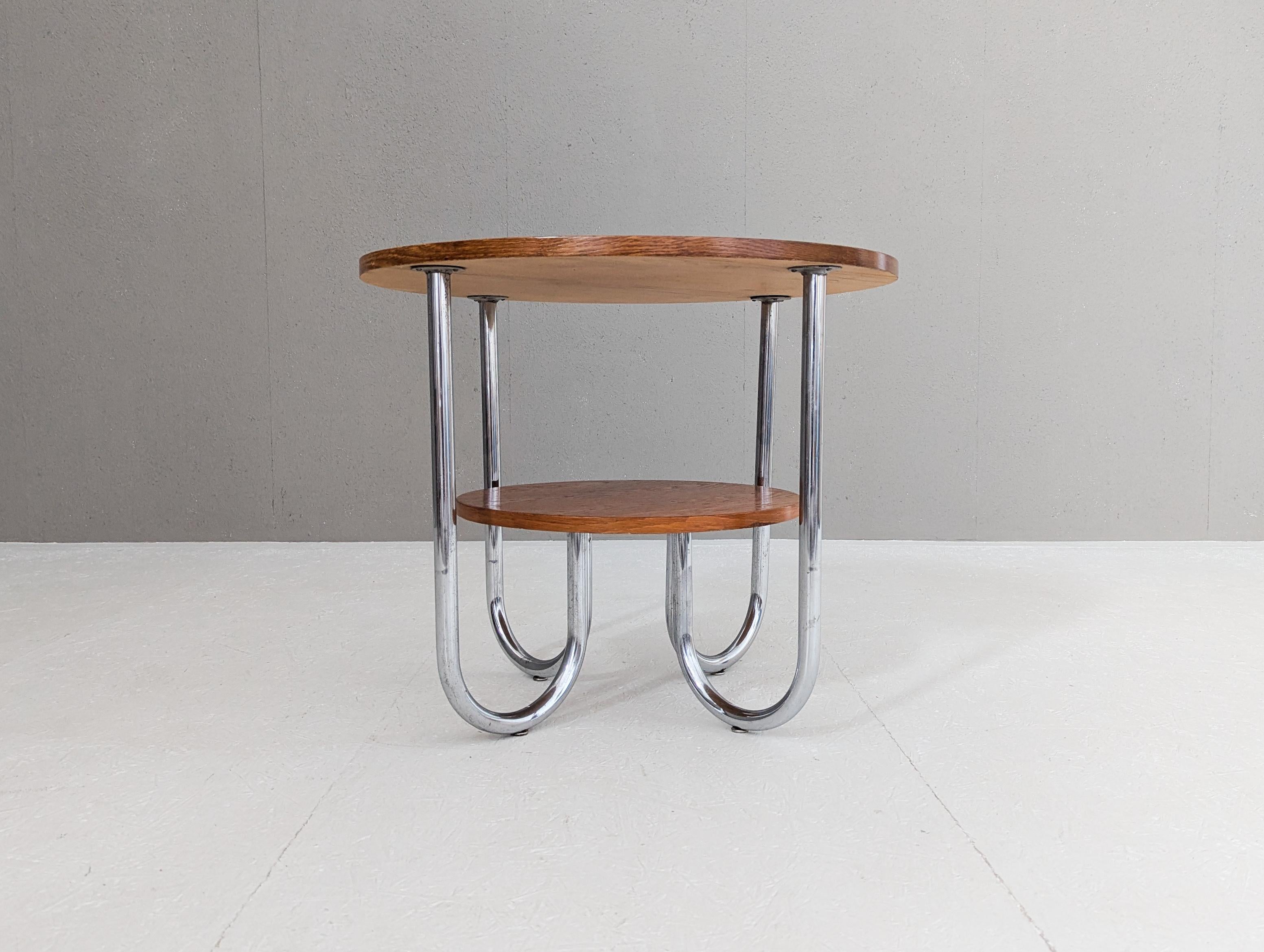 Tchèque Table basse en acier tubulaire Bauhaus par Karel E. Ort pour Gottwald, années 1930 en vente