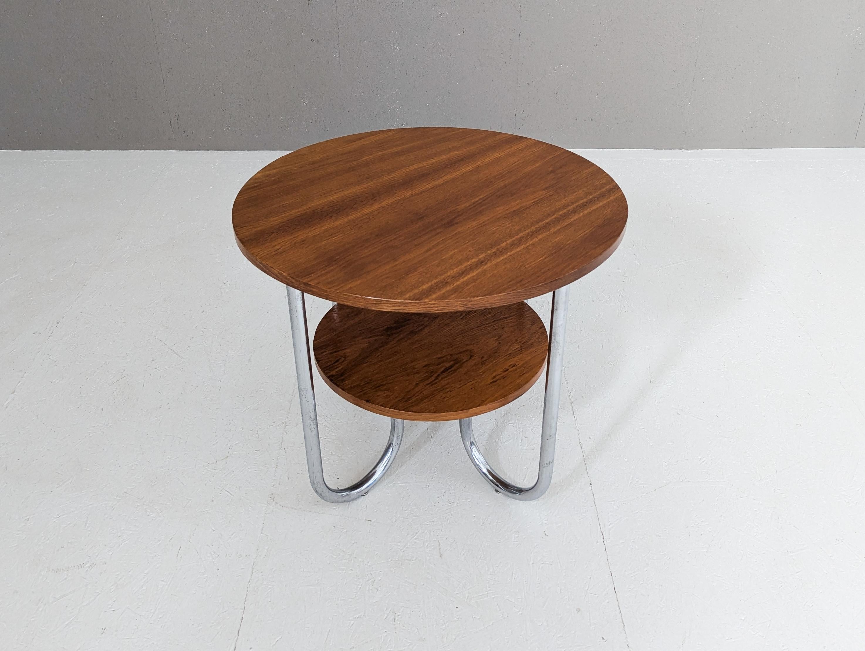 Milieu du XXe siècle Table basse en acier tubulaire Bauhaus par Karel E. Ort pour Gottwald, années 1930 en vente
