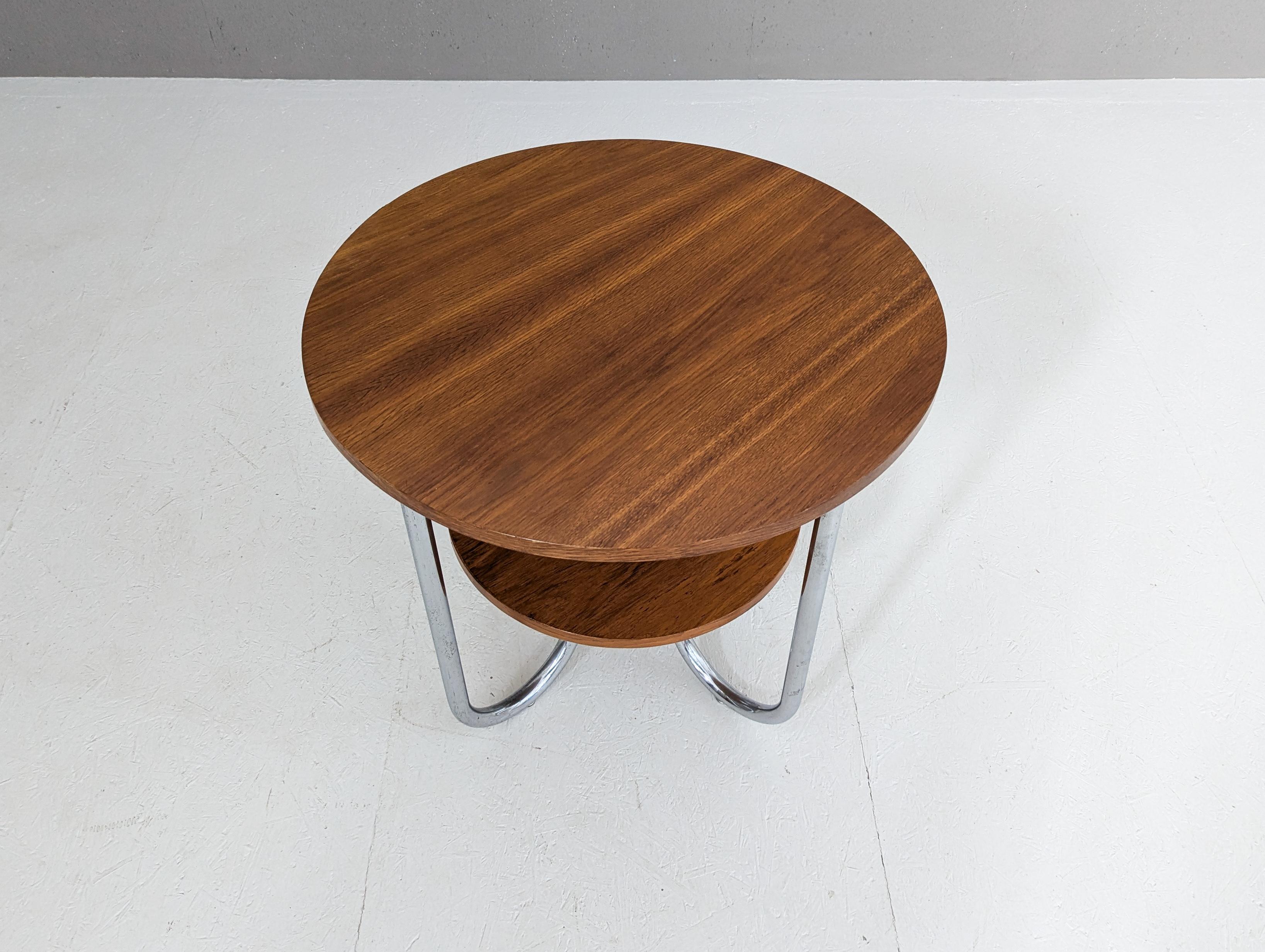 Acier Table basse en acier tubulaire Bauhaus par Karel E. Ort pour Gottwald, années 1930 en vente