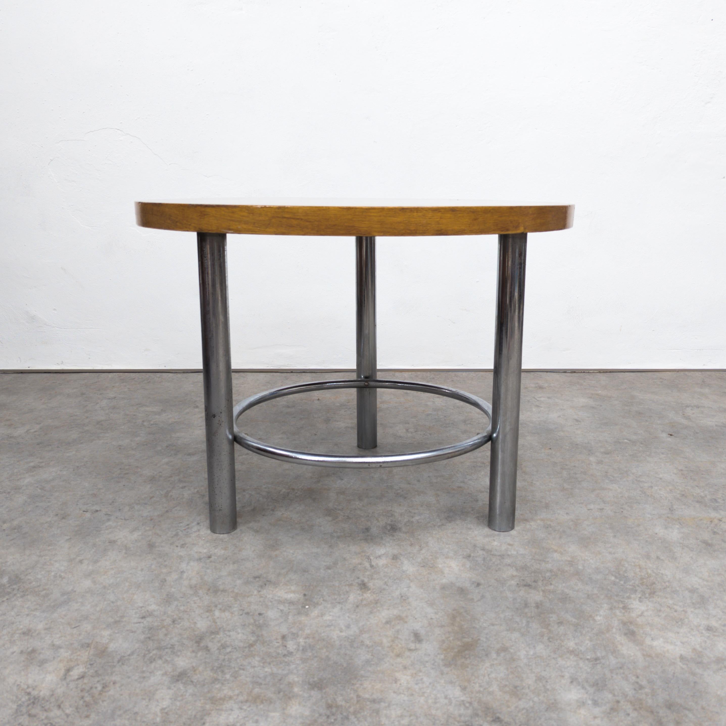 Ceco Tavolino in acciaio tubolare Bauhaus di Arnošt Beck per Mücke & Melder, anni '30 in vendita