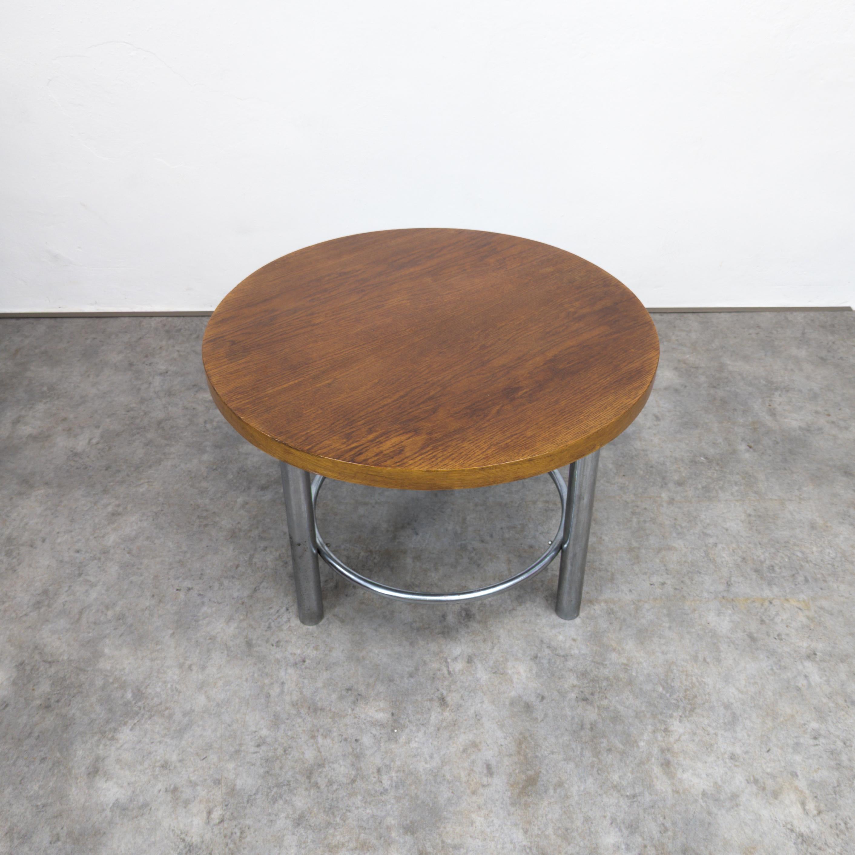 Metà XX secolo Tavolino in acciaio tubolare Bauhaus di Arnošt Beck per Mücke & Melder, anni '30 in vendita