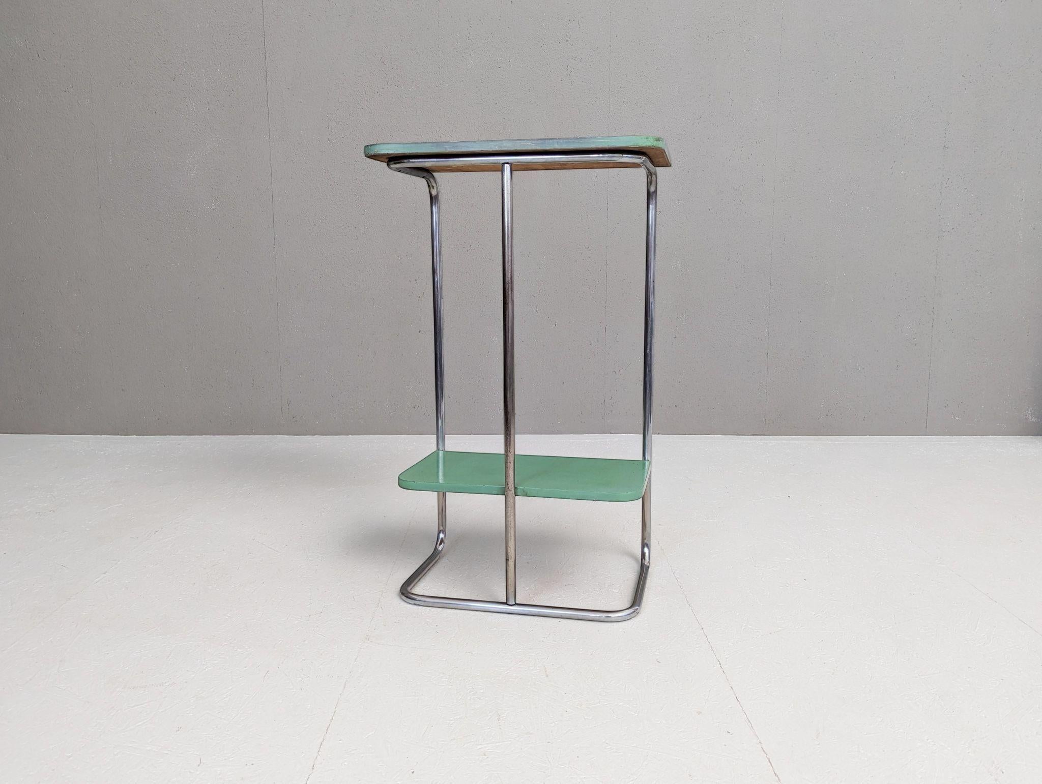 Czech Bauhaus Tubular Steel Console Table by Robert Slezák, 1930s For Sale