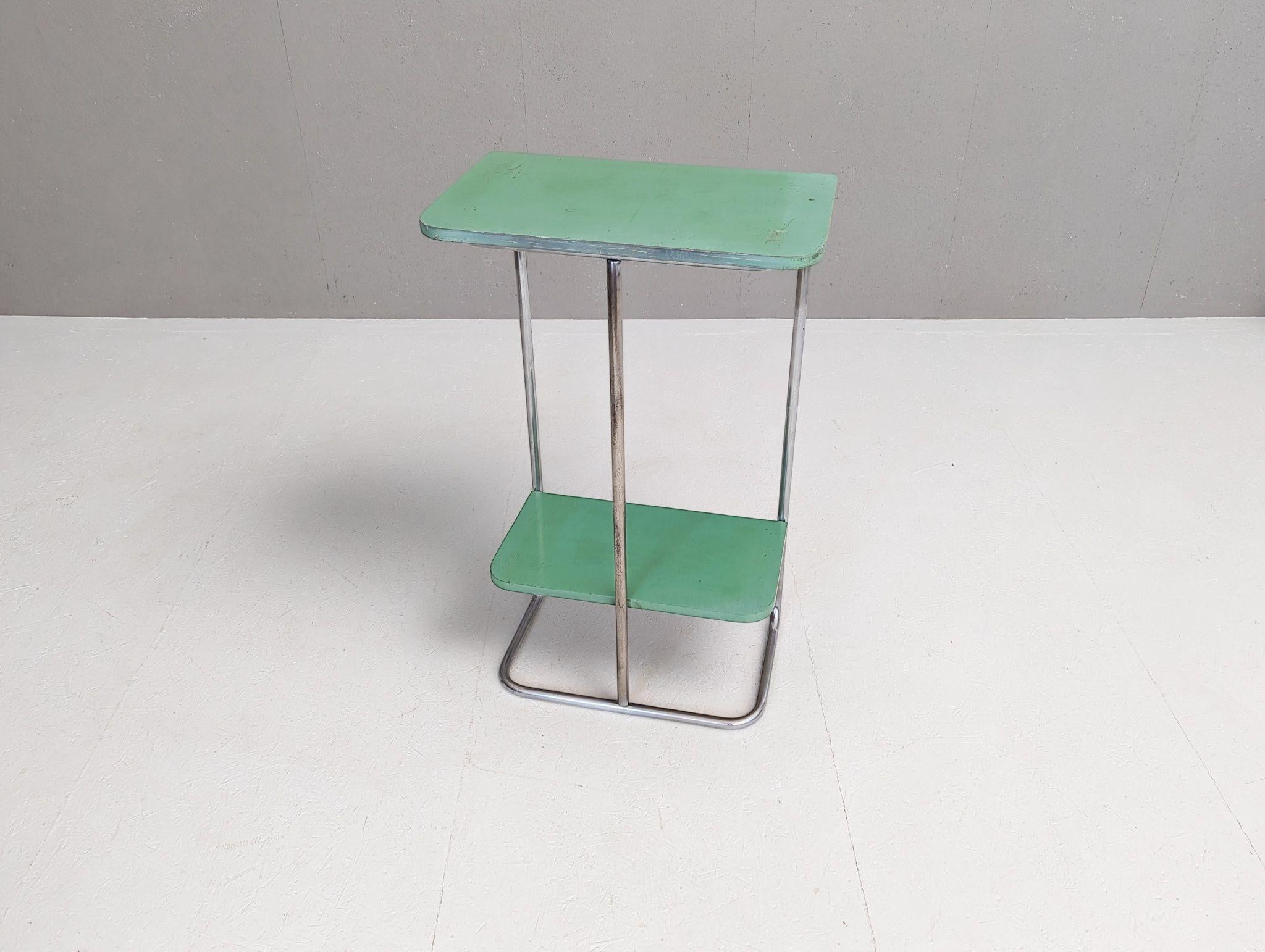 Bauhaus Tubular Steel Console Table by Robert Slezák, 1930s In Good Condition For Sale In PRAHA 5, CZ