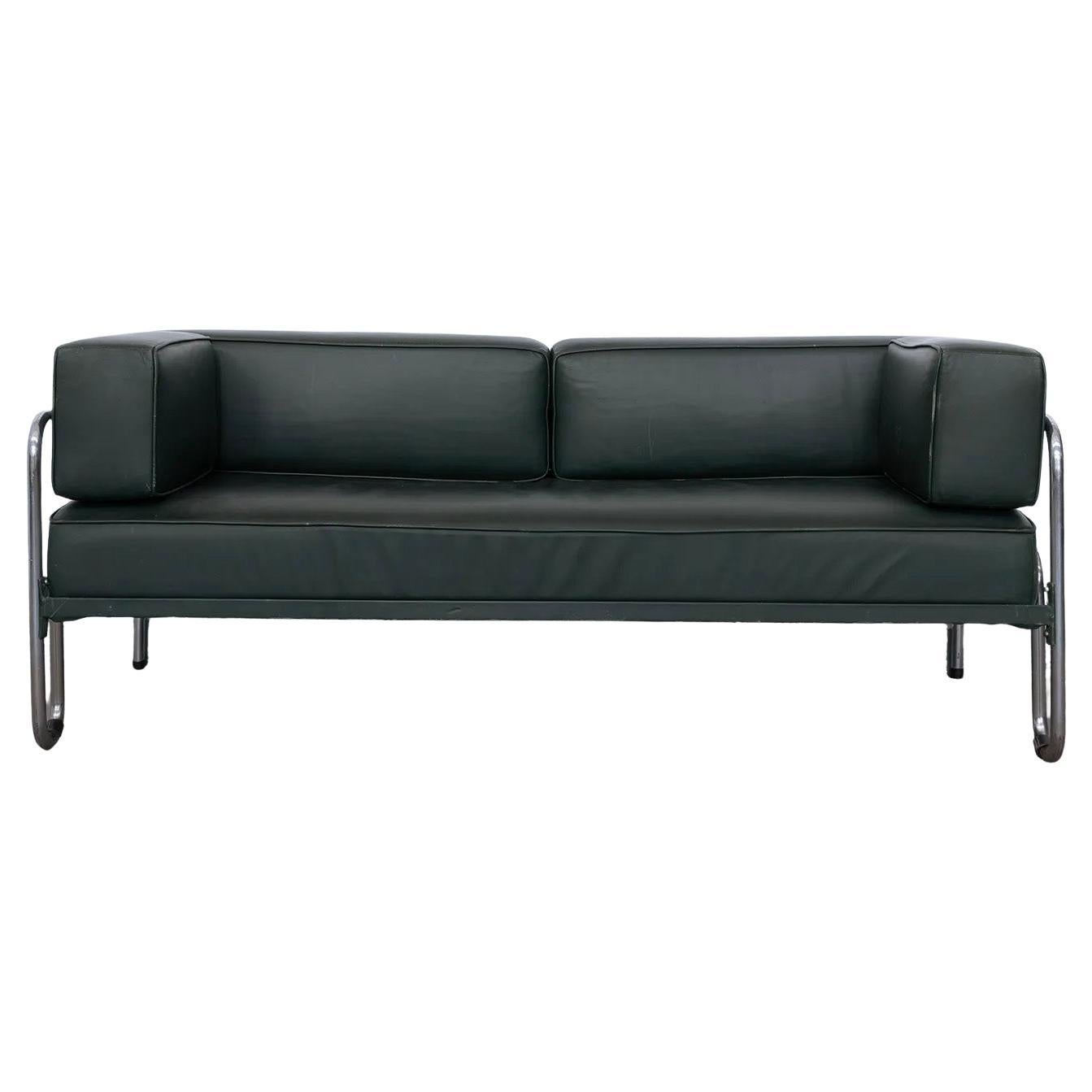 Bauhaus Tubular Steel Couch / Daybed by Rudolf Slezák, Czechoslovakia, ca. 1934 im Angebot