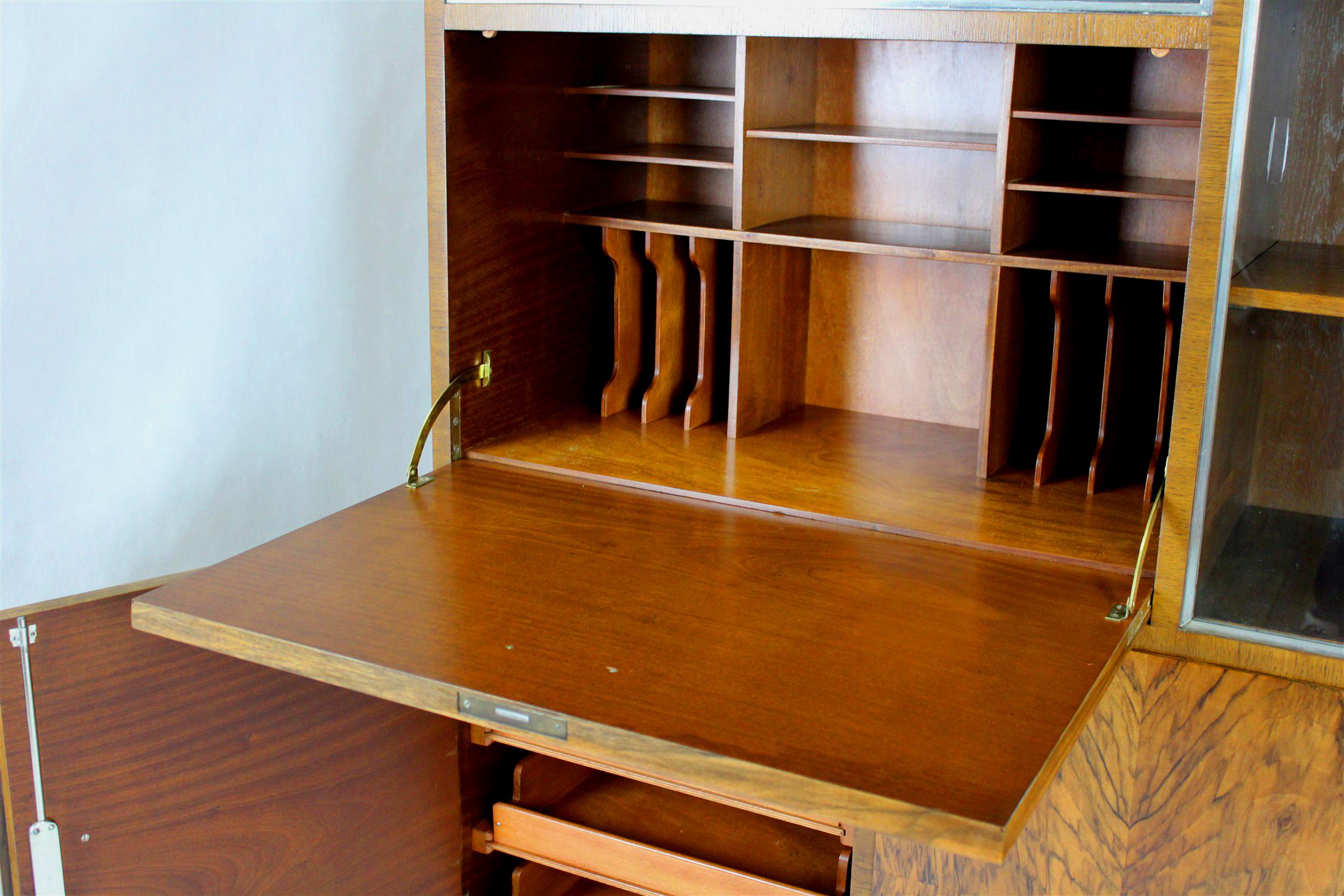 Bauhaus Tubular Steel Cupboard Cabinet with Secretary Desk by R. Slezak, 1930s For Sale 8
