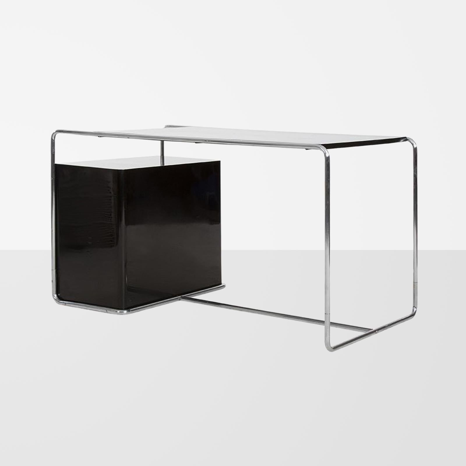 Escritorio Bauhaus de acero tubular de Thonet, metal cromado, madera lacada, 1930 mediados del siglo XX en venta