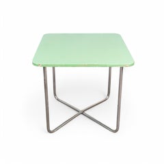 Mesa de comedor de acero tubular Bauhaus de Petr Vichr, años 30