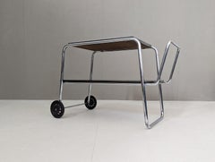 Bauhaus tubular steel serving cart by Robert Slezák, 1930s