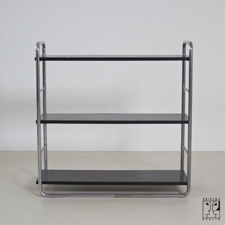 Lacquered Bauhaus tubular steel shelf designed by Marcel Breuer For Sale
