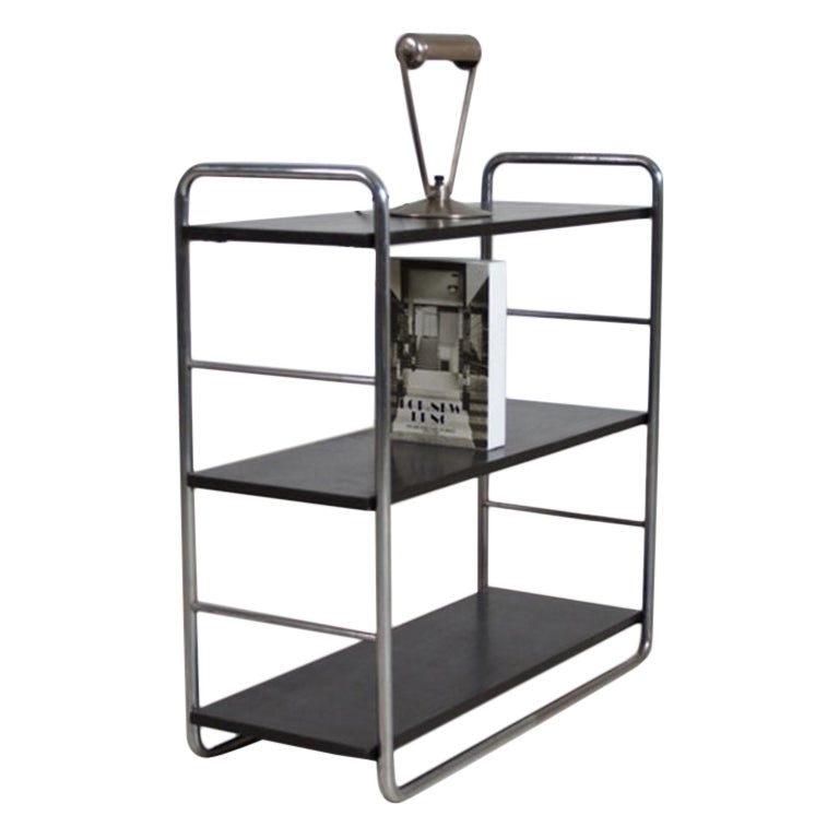 Bauhaus tubular steel shelf designed by Marcel Breuer