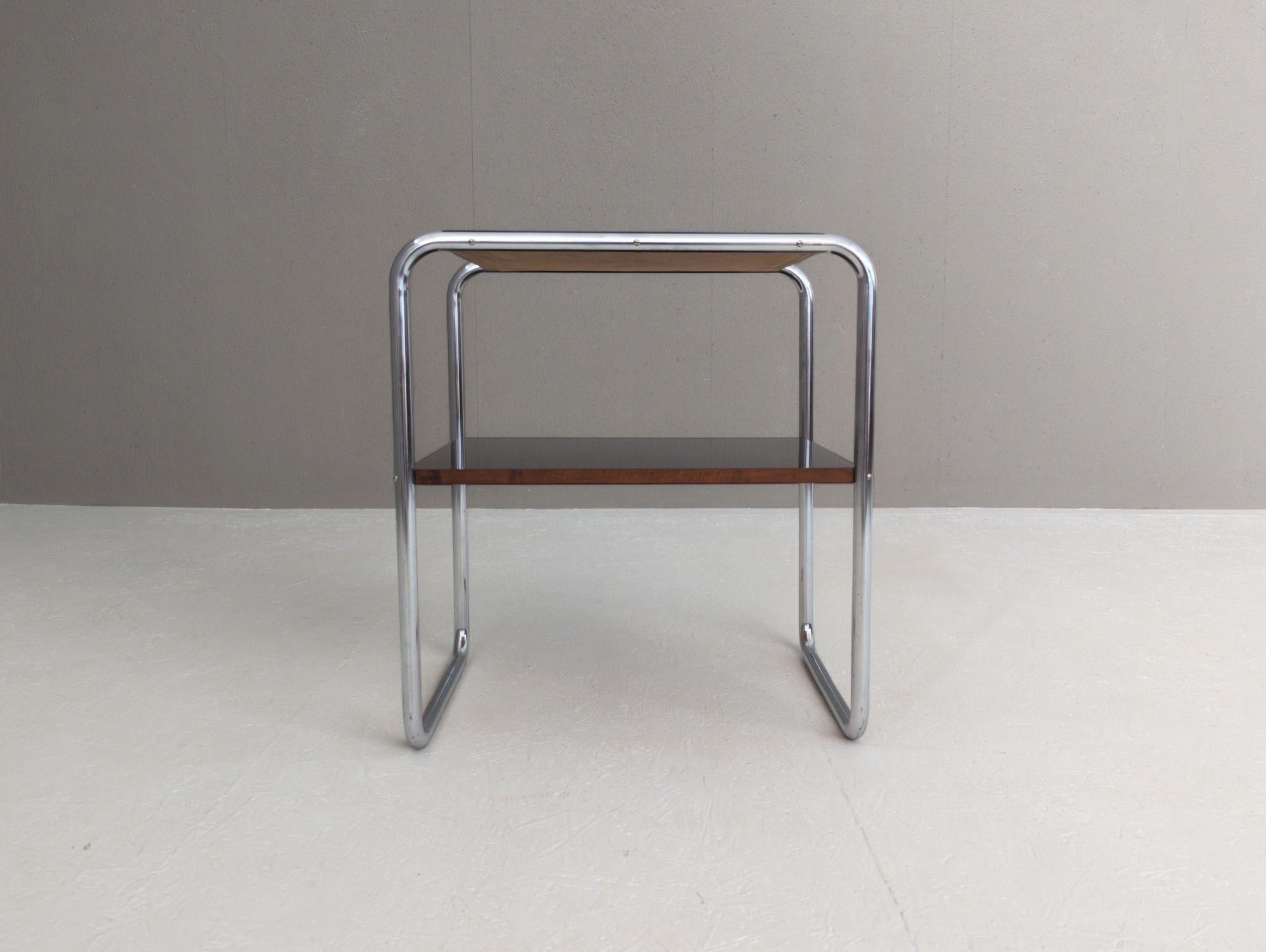 Bauhaus Tubular Steel Side Table B 12 by Marcel Breuer, 1930s Bon état - En vente à PRAHA 5, CZ