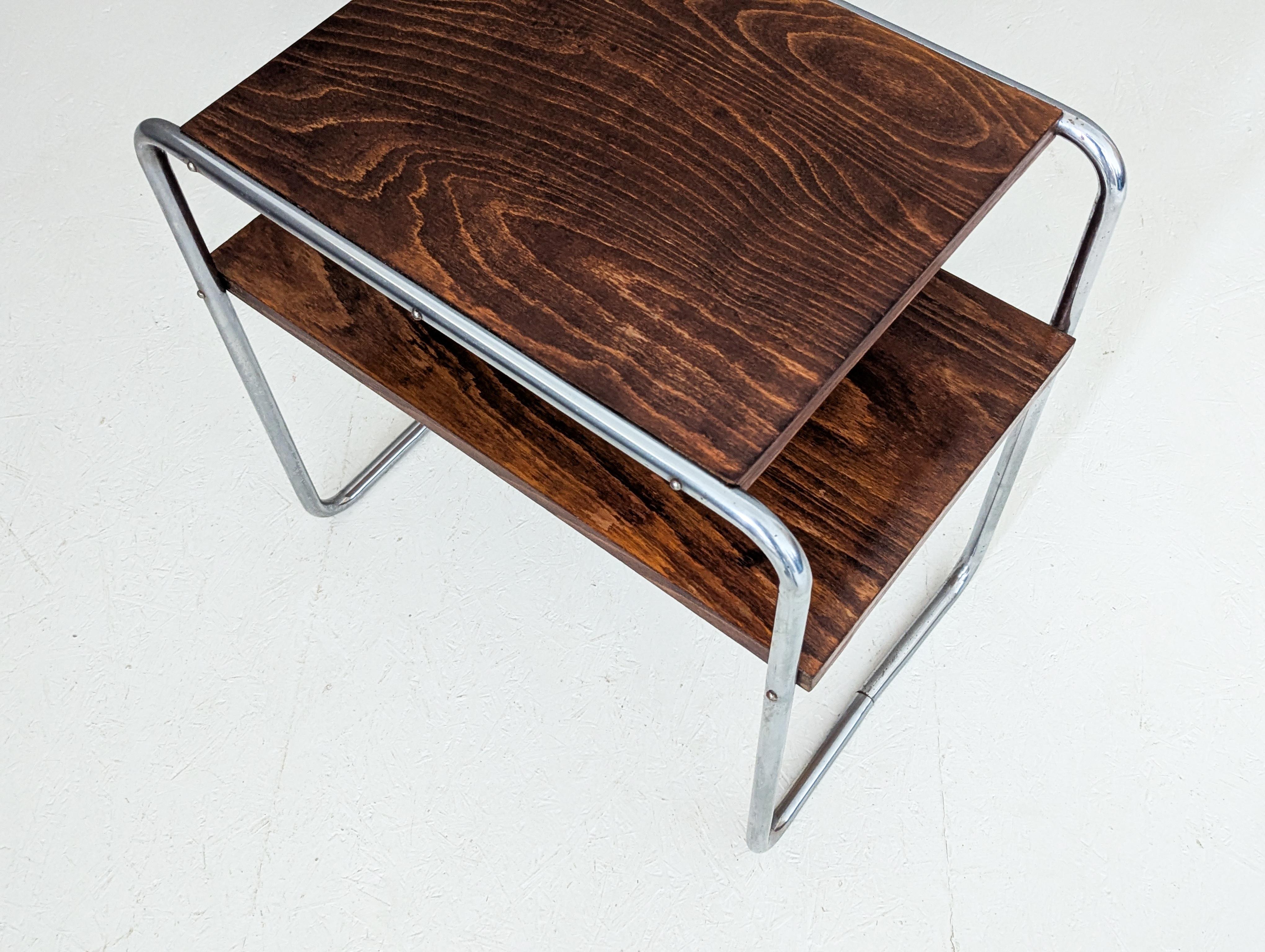 Table d'appoint en tube d'acier Bauhaus, modèle B 12, par Marcel Breuer, années 1930. en vente 5