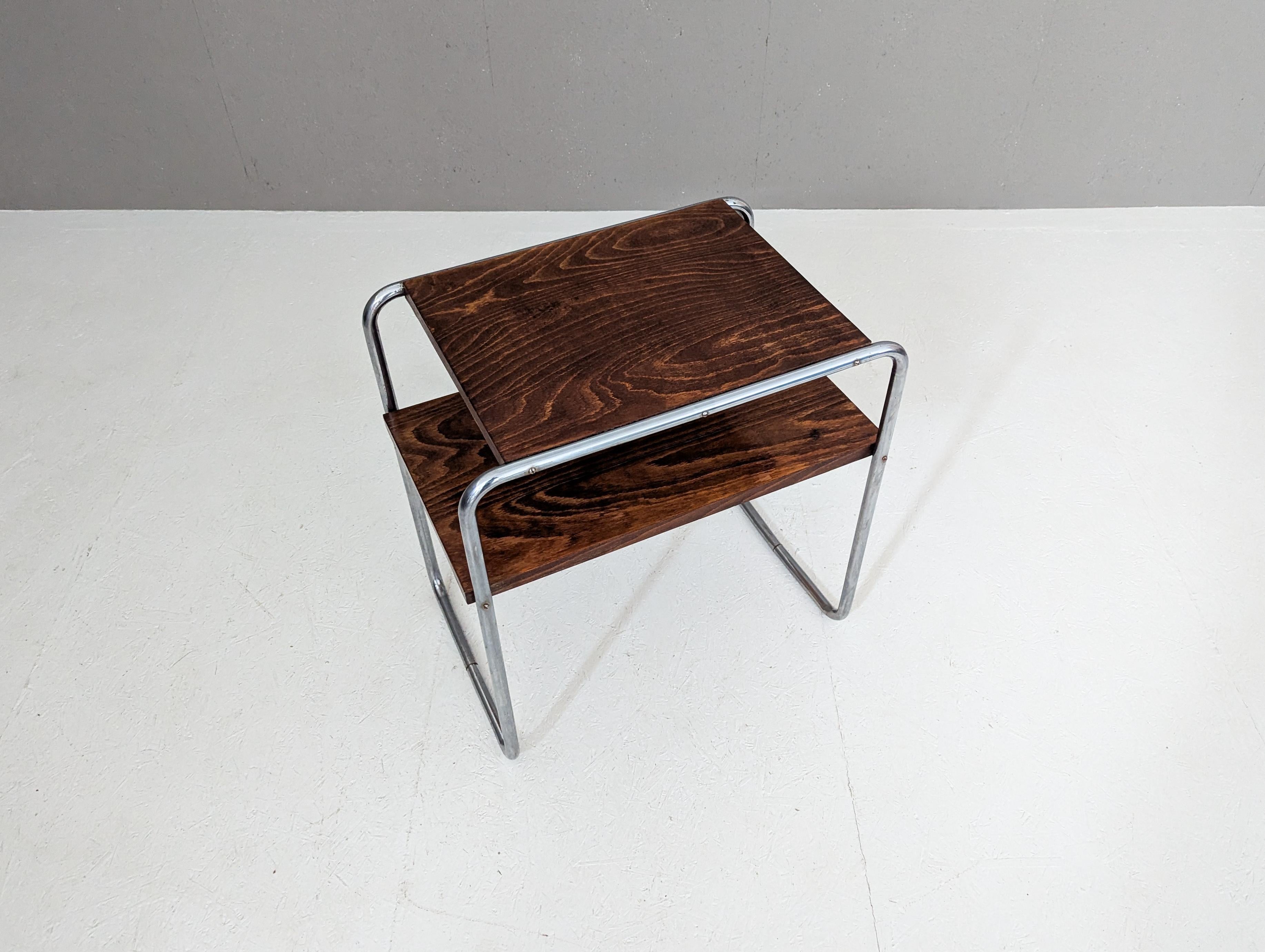 Acier Table d'appoint en tube d'acier Bauhaus, modèle B 12, par Marcel Breuer, années 1930. en vente