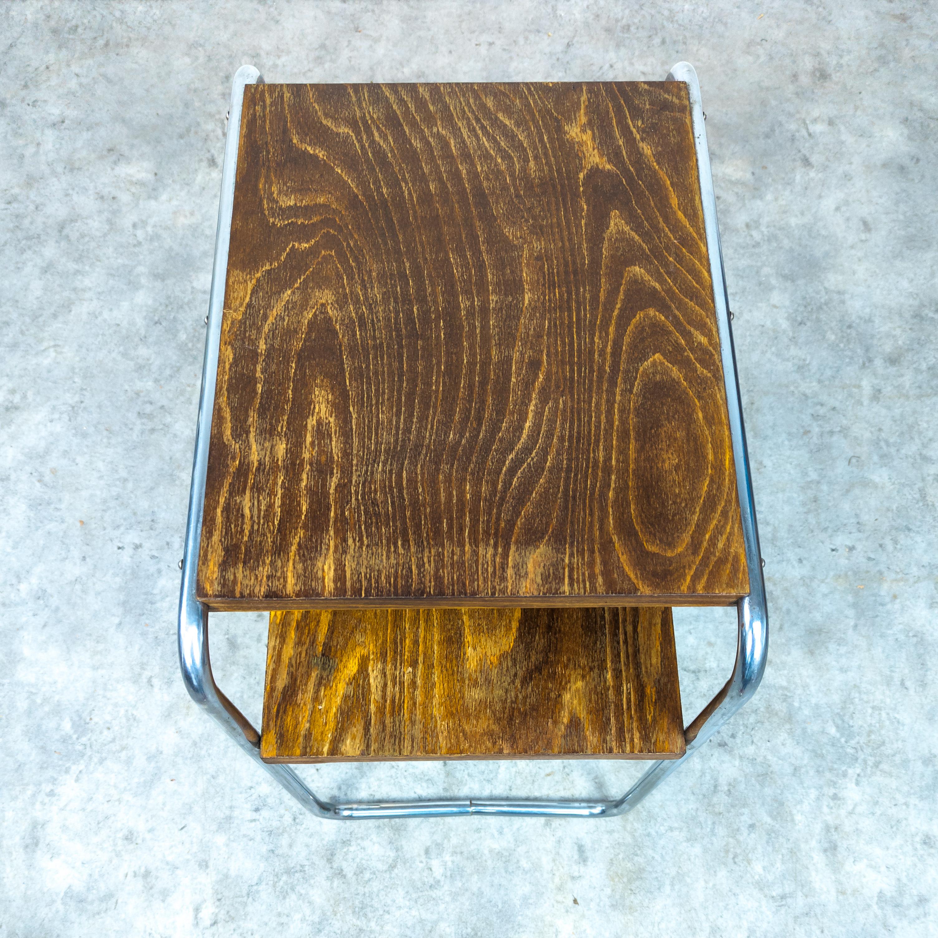 Bauhaus tubular steel side table Thonet B 12 by Marcel Breuer  For Sale 6