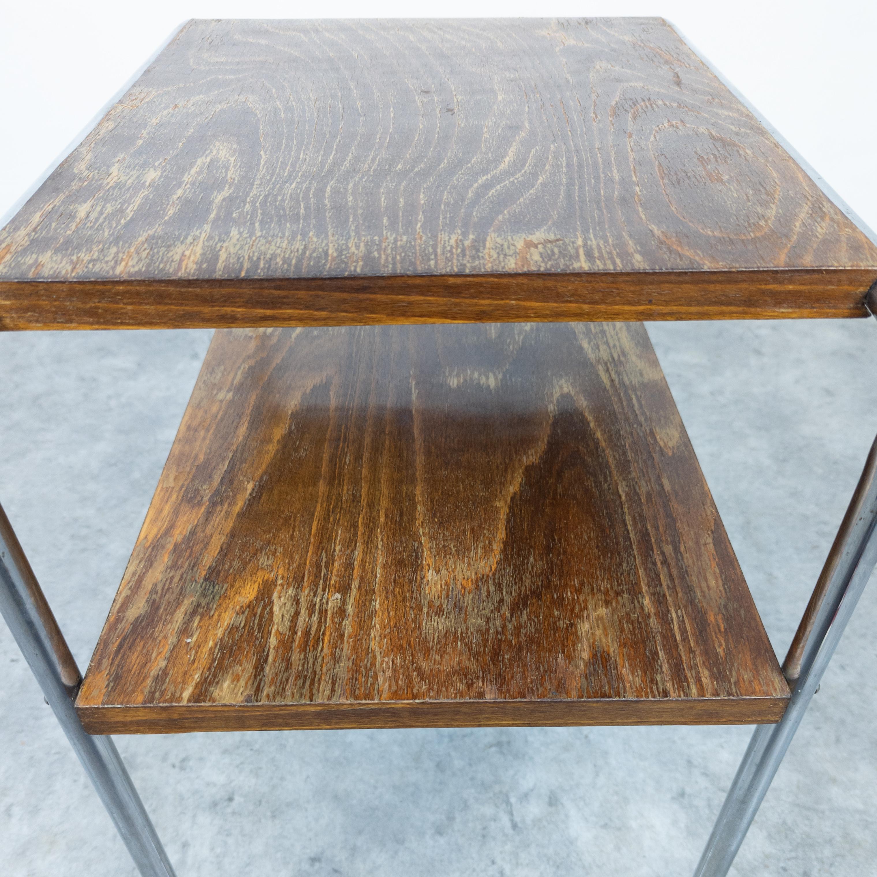Bauhaus tubular steel side table Thonet B 12 by Marcel Breuer  For Sale 11