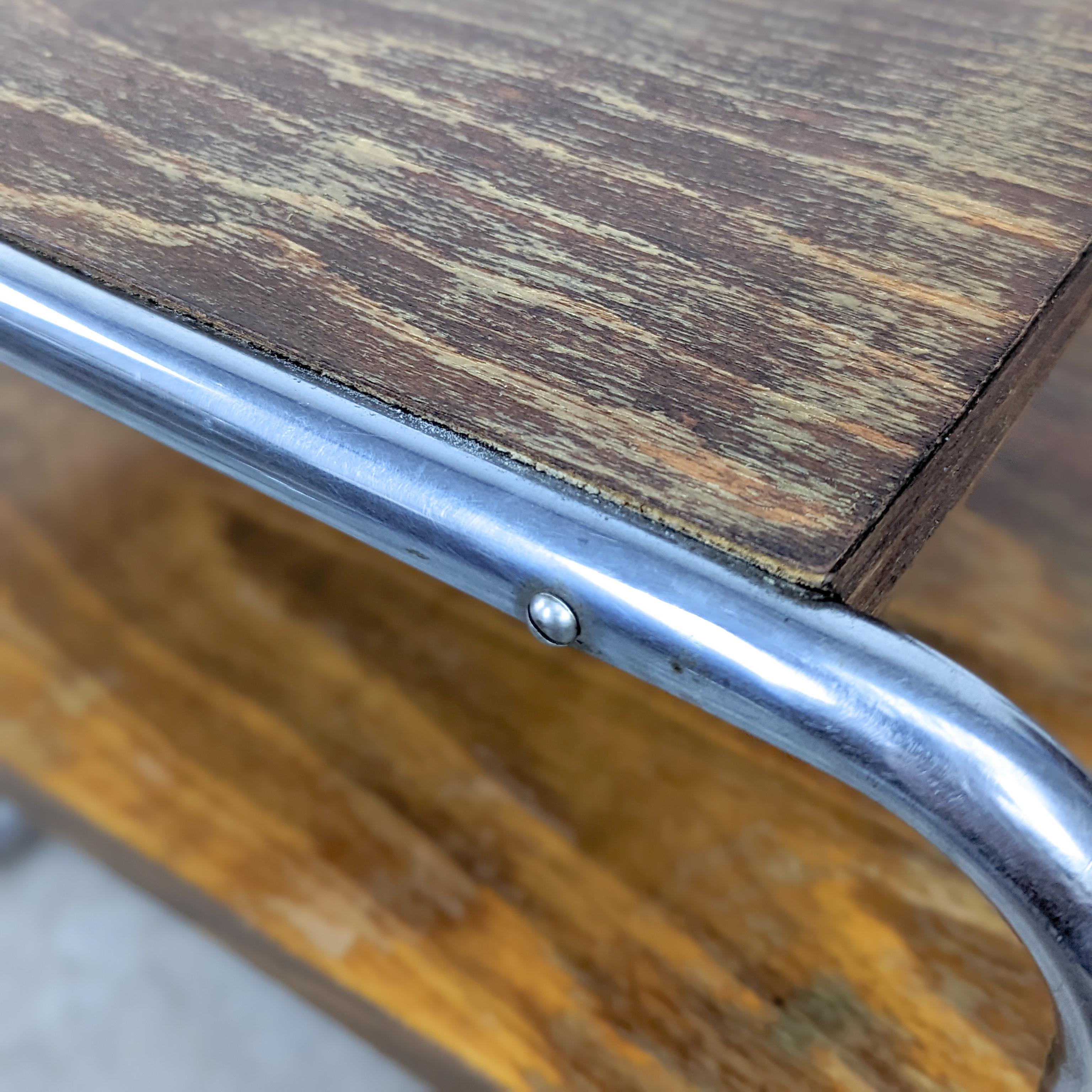 Bauhaus tubular steel side table Thonet B 12 by Marcel Breuer  For Sale 13