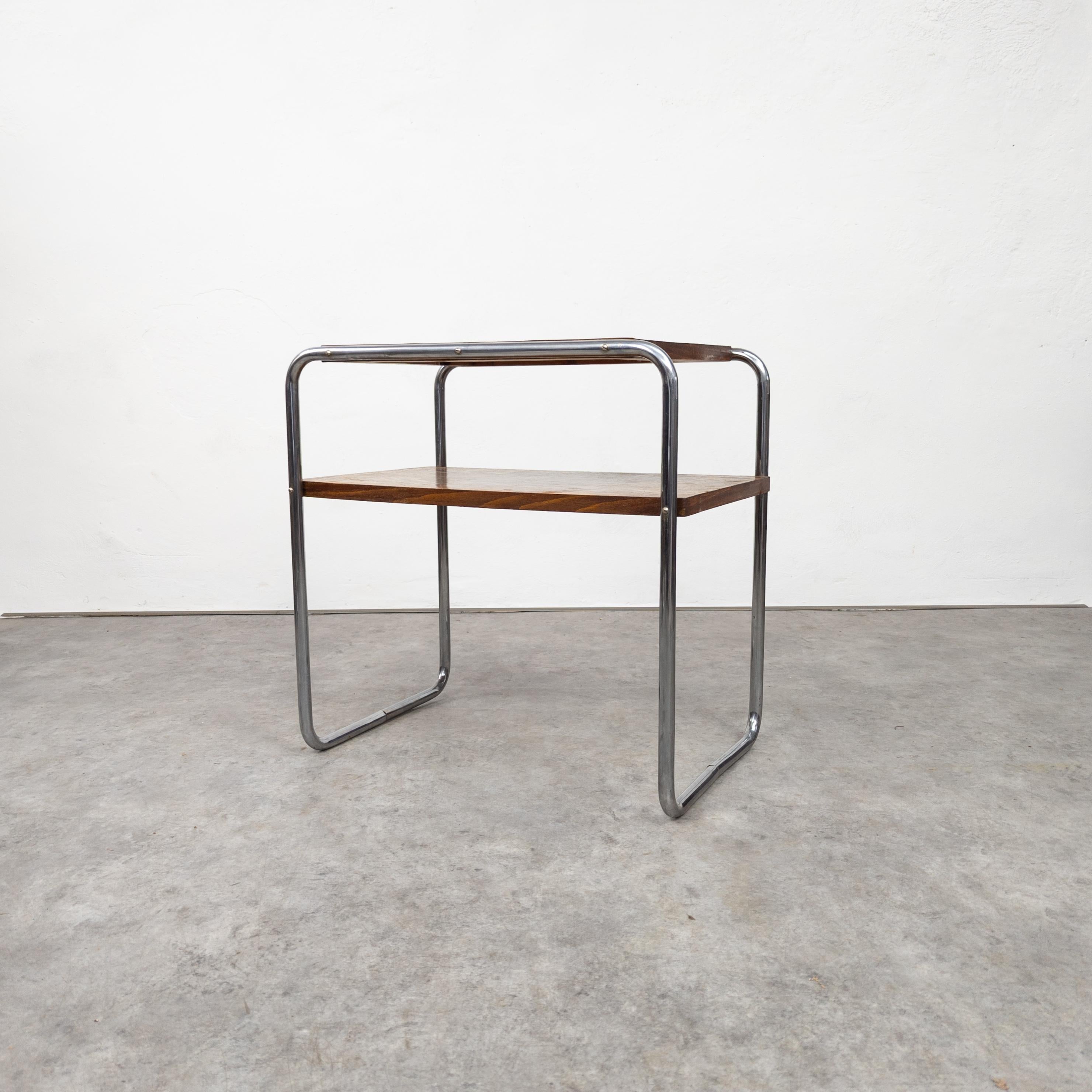Czech Bauhaus tubular steel side table Thonet B 12 by Marcel Breuer  For Sale